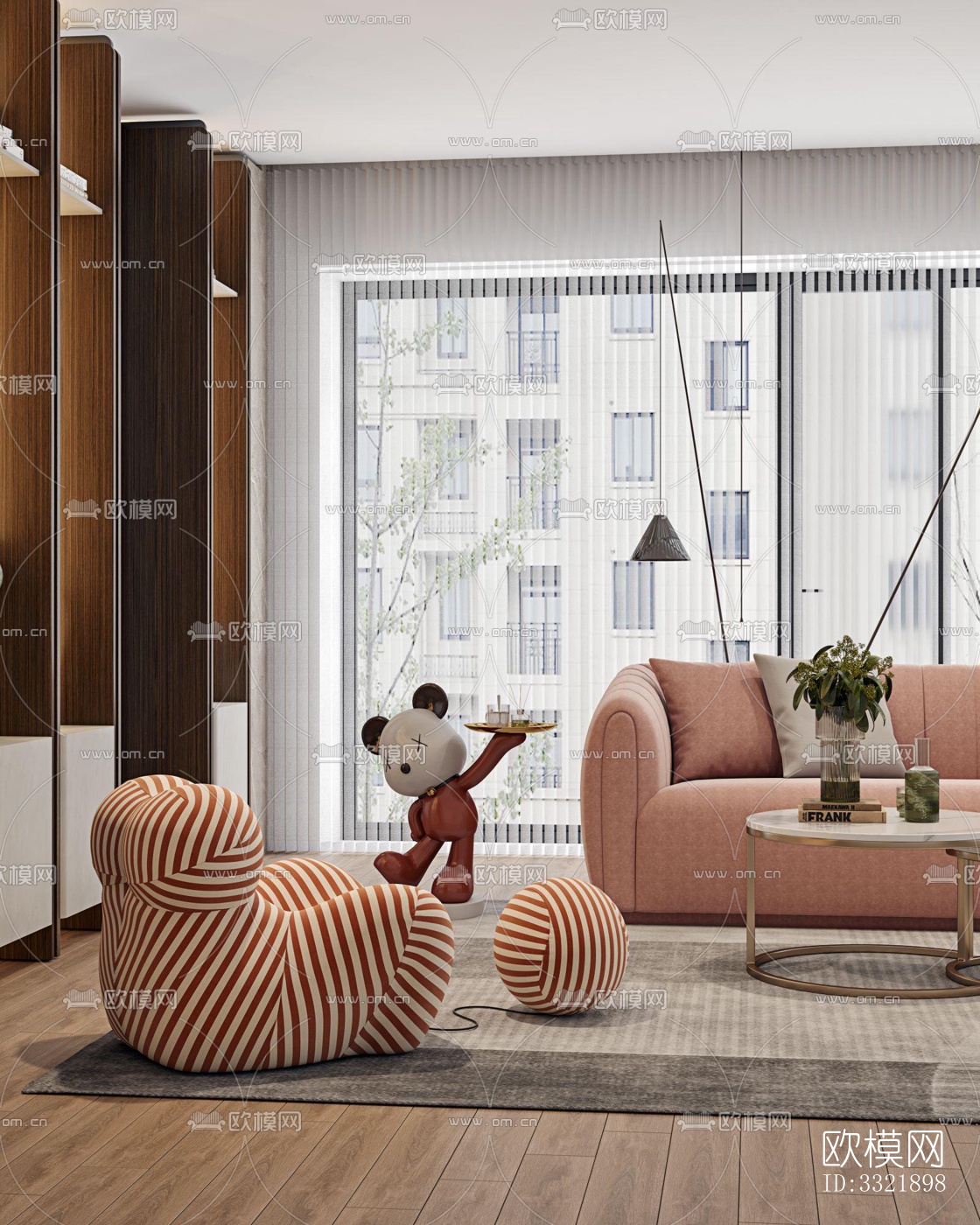 现代客厅效果图下载（渲染图5）