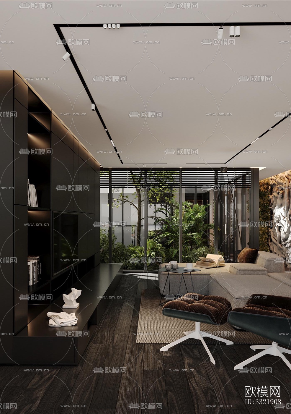 现代客厅效果图下载（渲染图7）