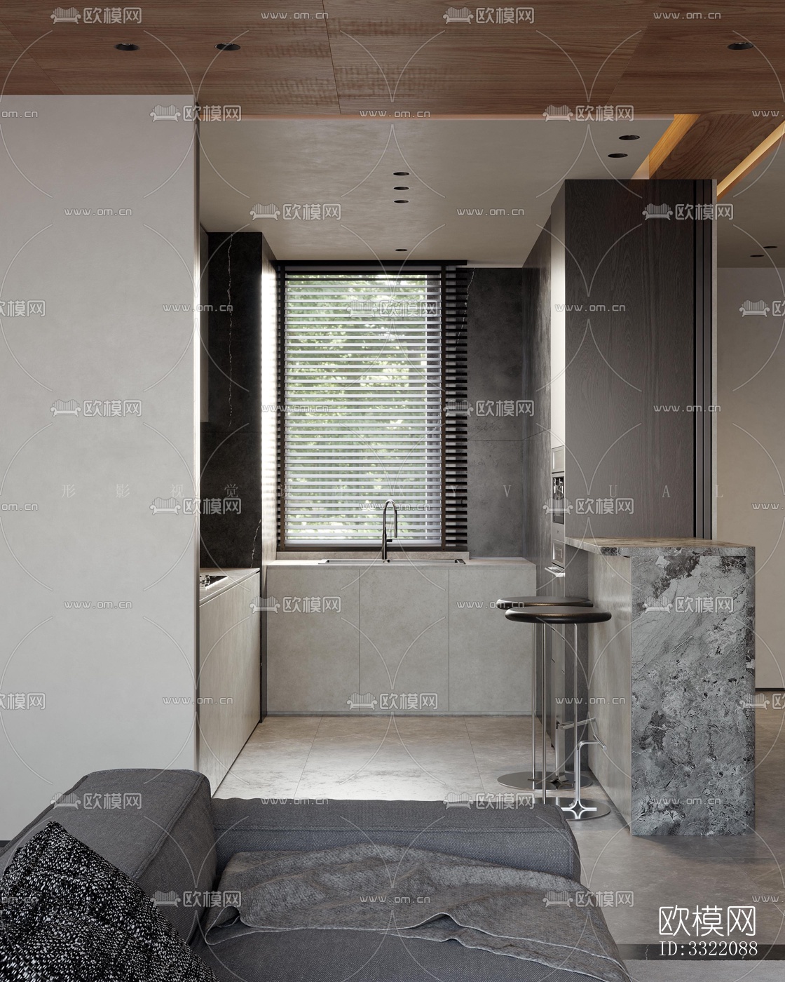 现代客厅效果图下载（渲染图3）