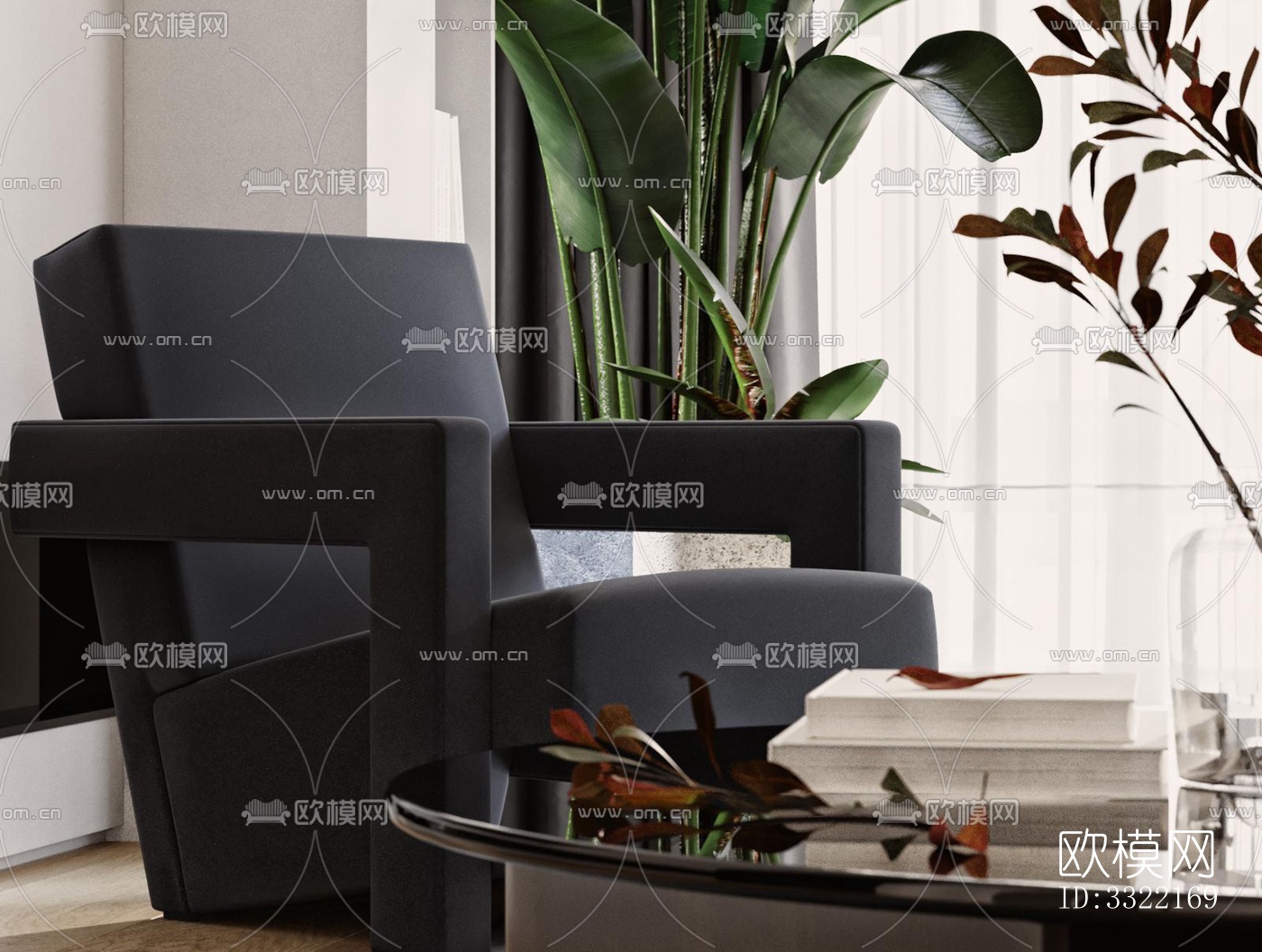 现代客厅效果图下载（渲染图3）