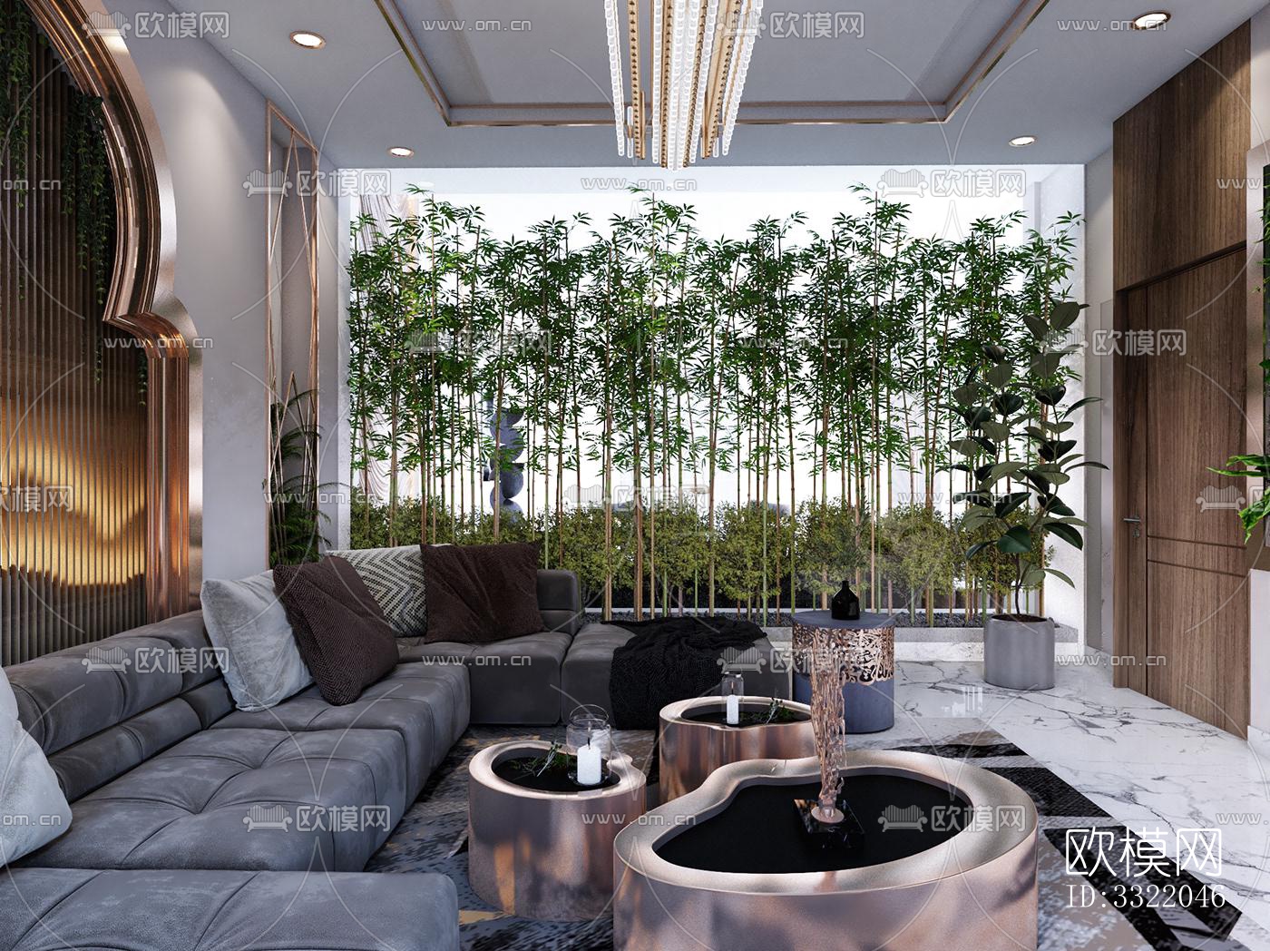 现代客厅效果图下载（渲染图8）