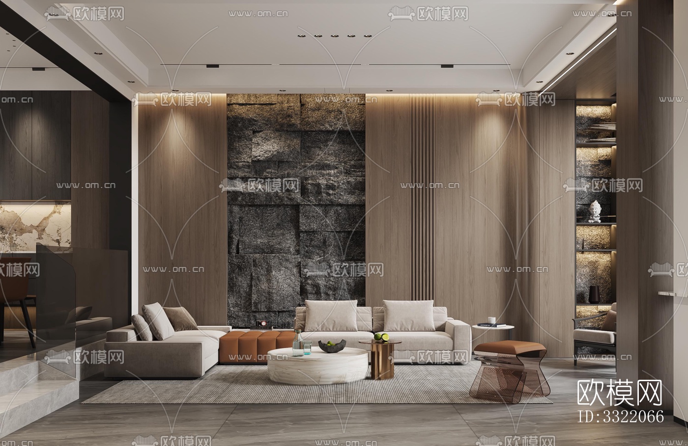 现代客厅效果图下载（渲染图6）