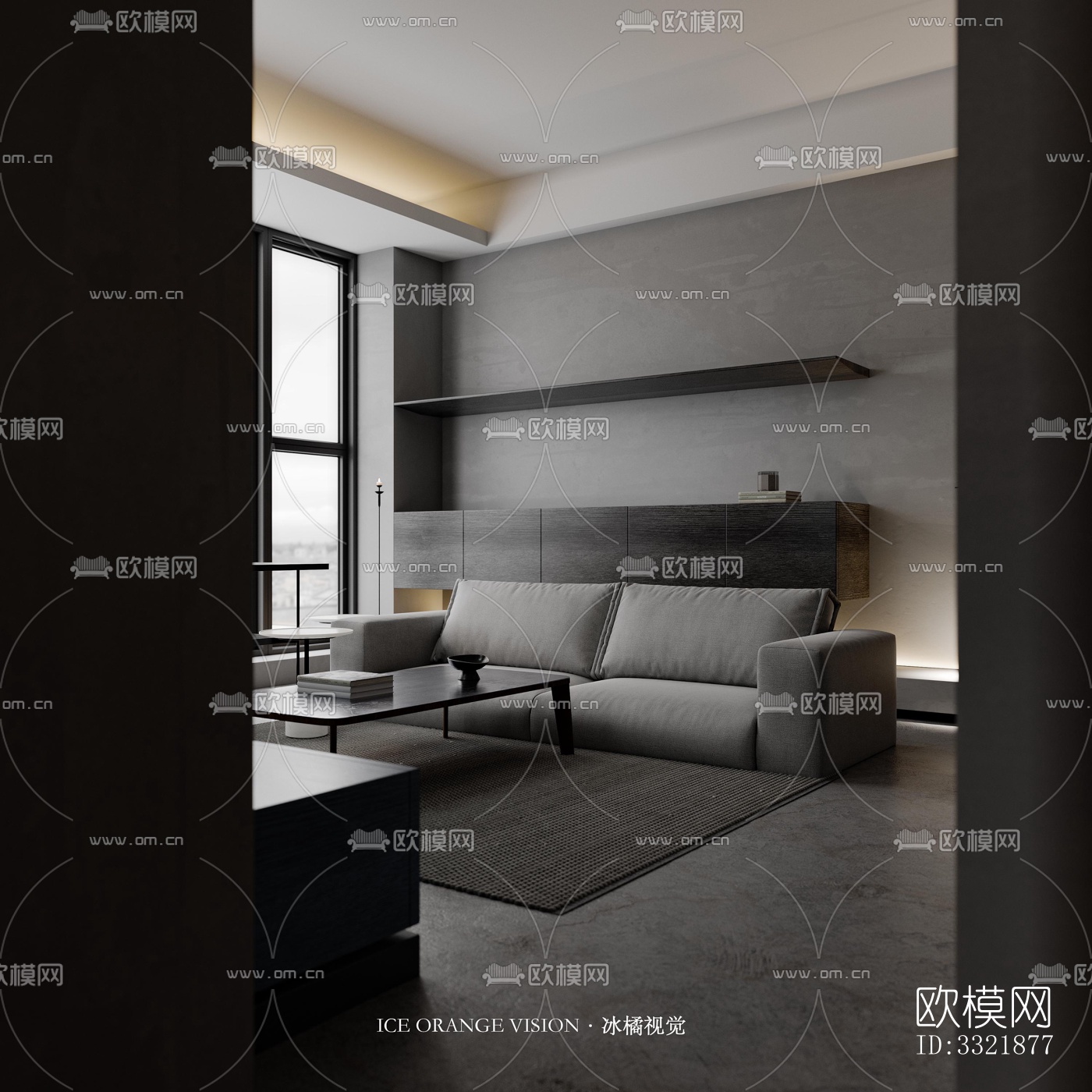 现代客厅效果图下载（渲染图1）