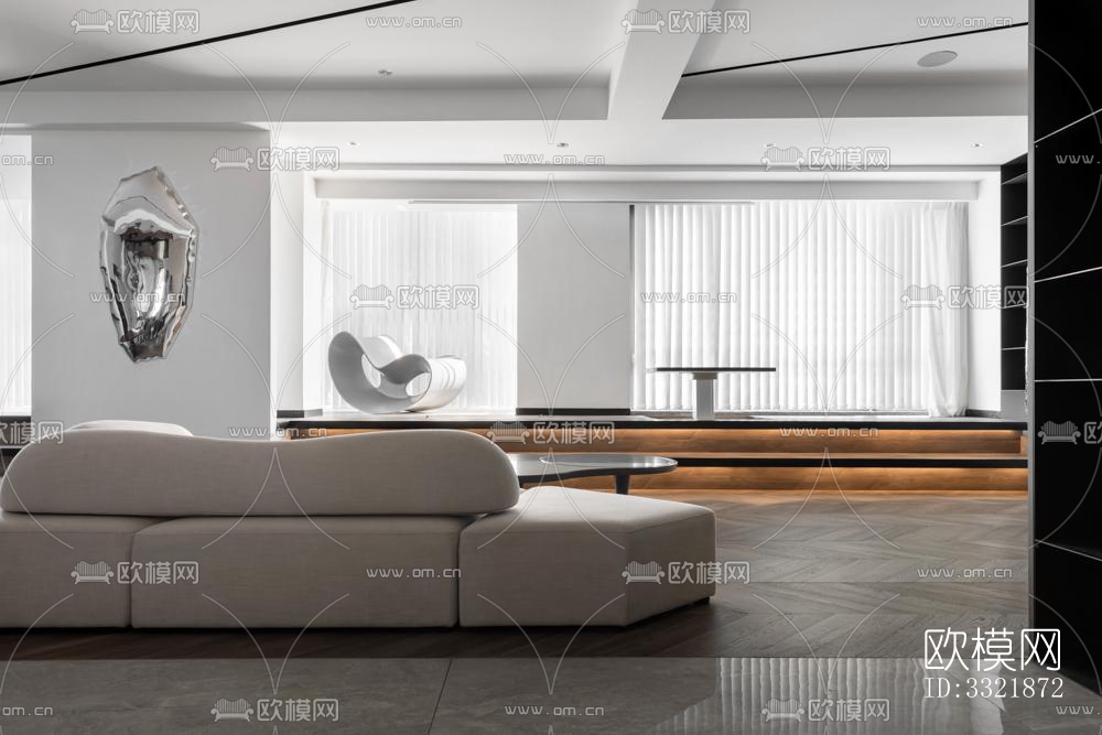 现代客厅效果图下载（渲染图11）