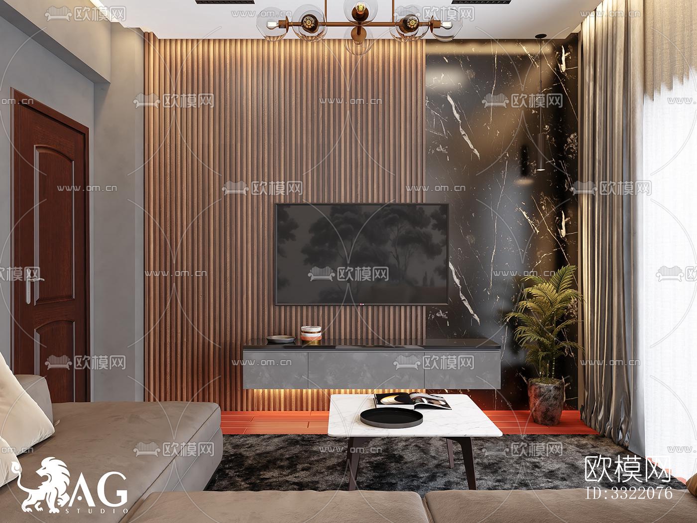 现代客厅效果图下载（渲染图10）
