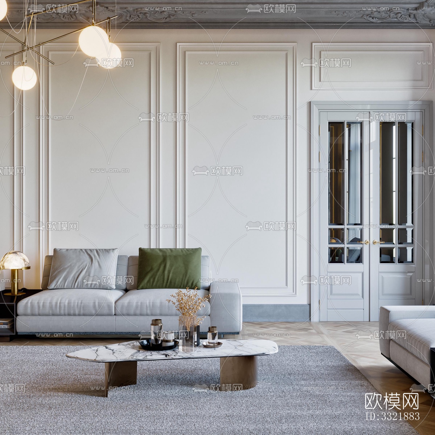 现代客厅效果图下载（渲染图1）