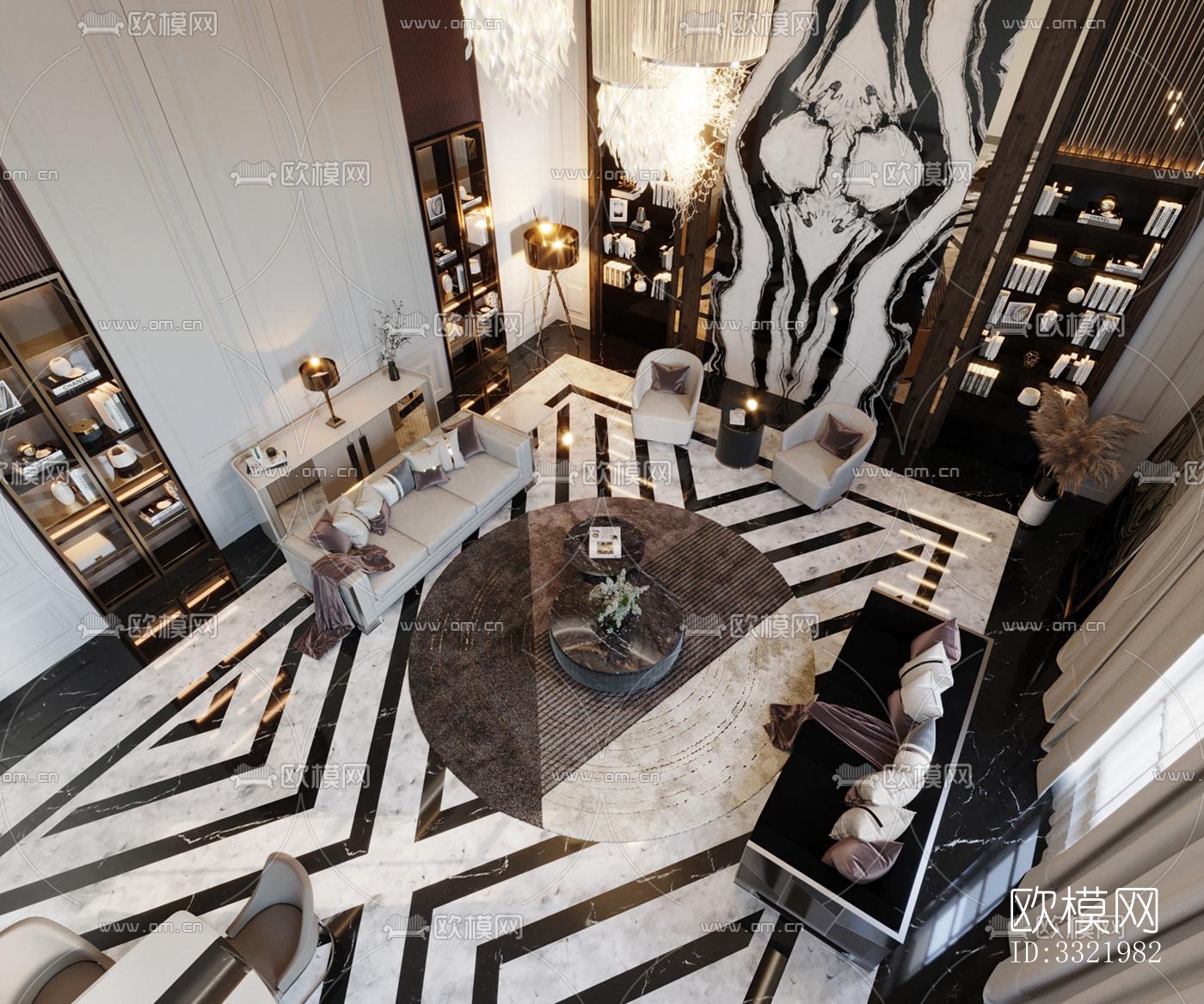 现代客厅效果图下载（渲染图6）