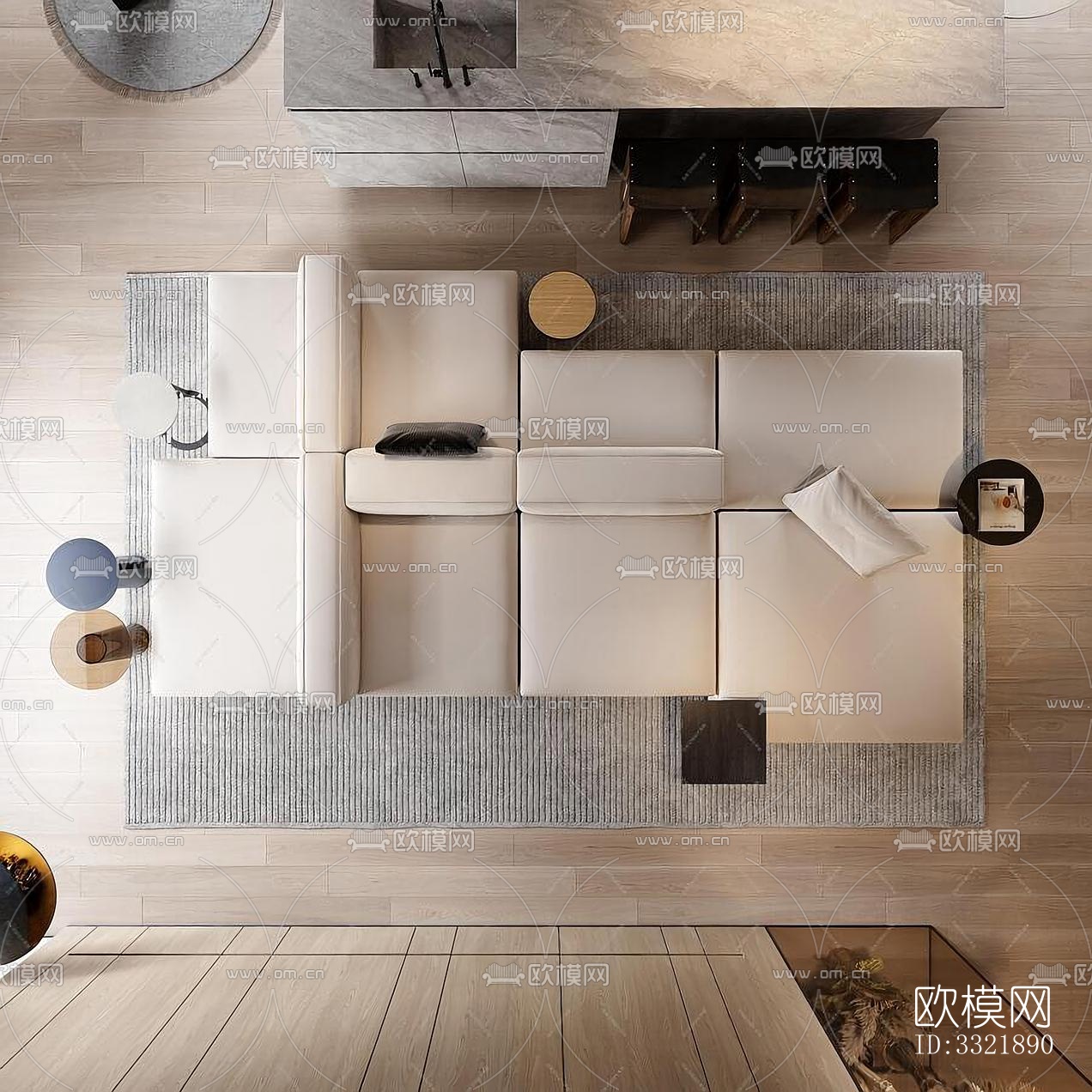 现代客厅效果图下载（渲染图11）