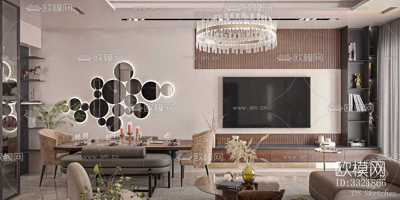 现代客厅效果图下载（渲染图8）