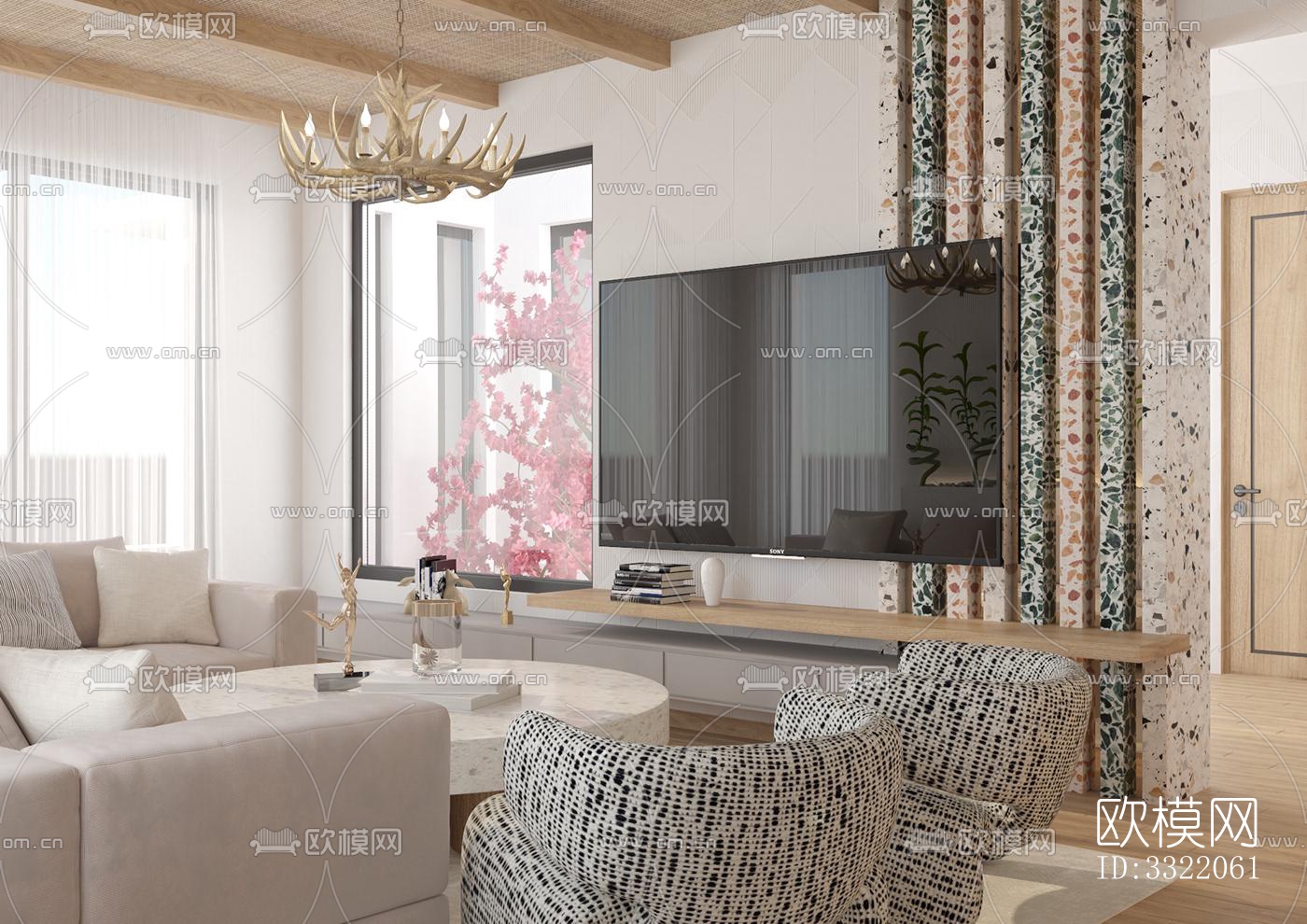 现代客厅效果图下载（渲染图5）