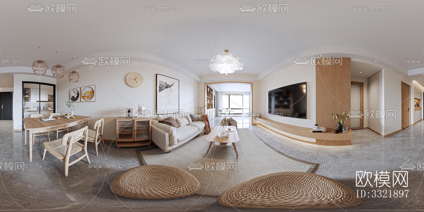 现代客厅效果图下载（渲染图1）