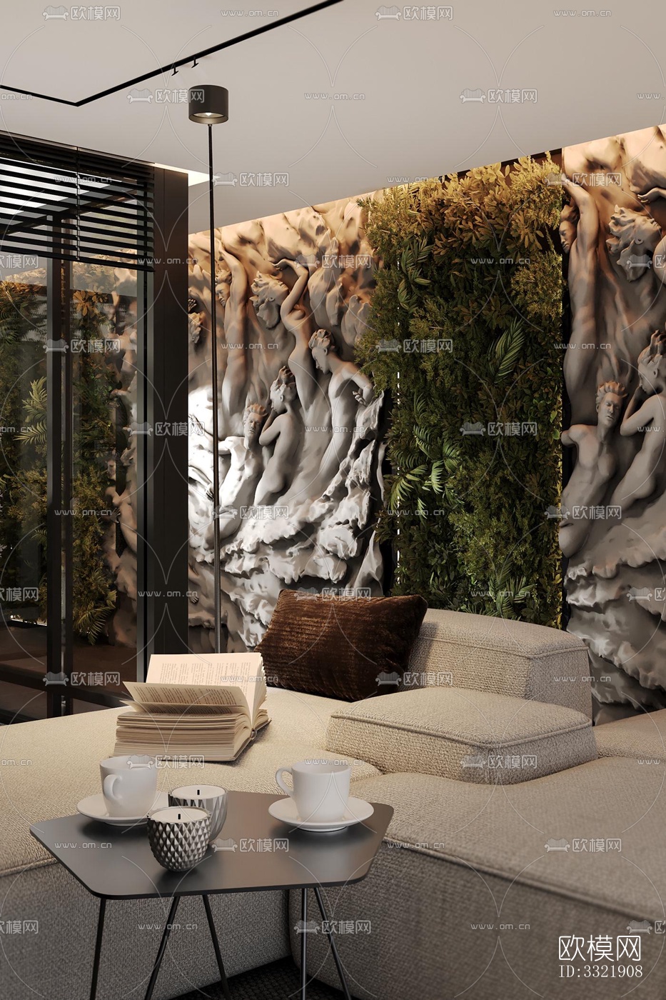 现代客厅效果图下载（渲染图13）