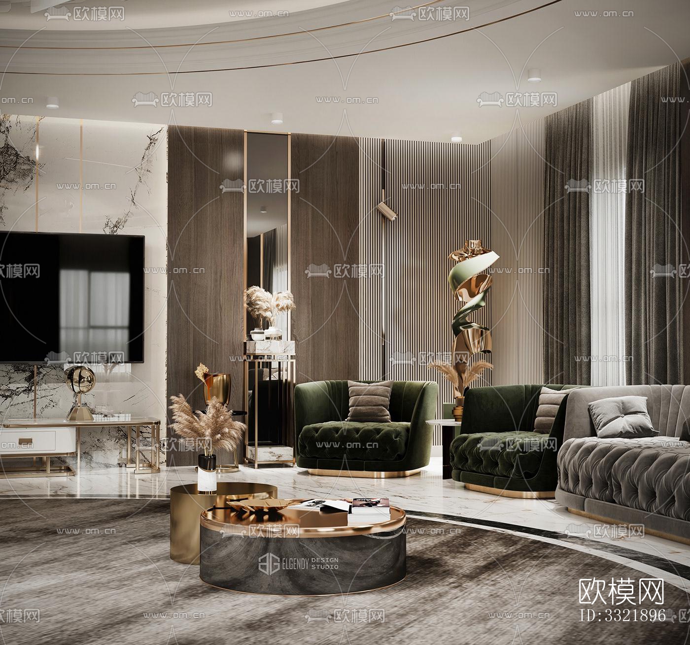 现代客厅效果图下载（渲染图8）