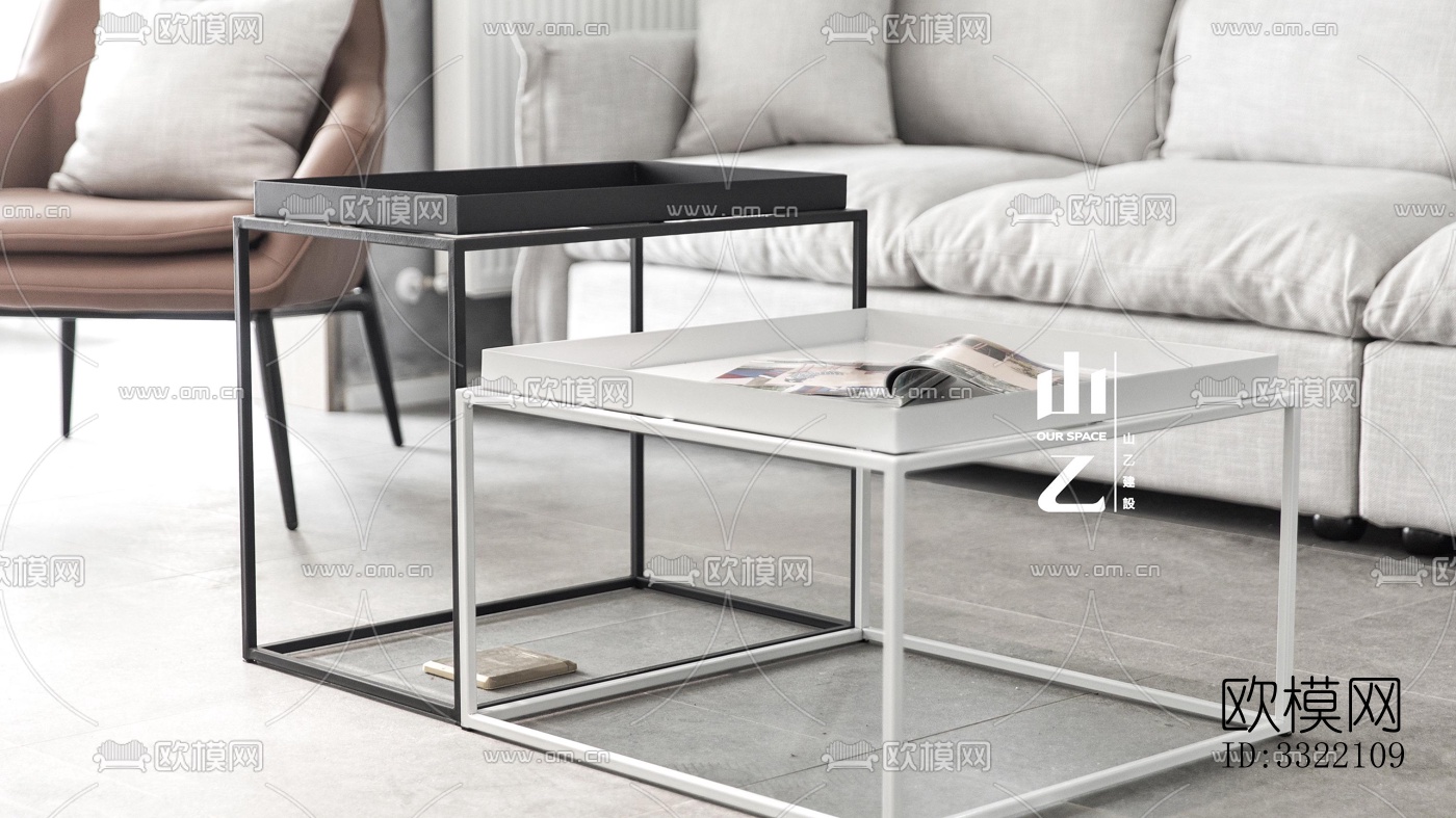 现代客厅效果图下载（渲染图4）