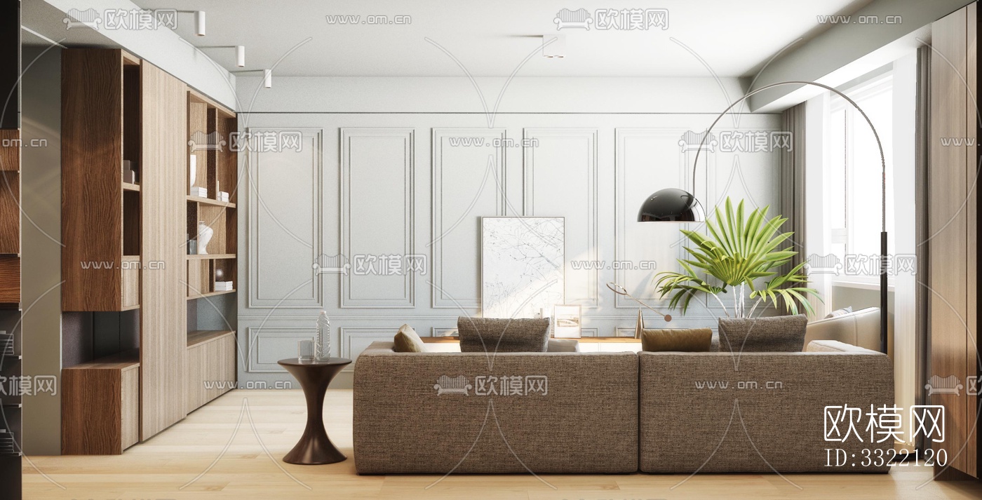 现代客厅效果图下载（渲染图1）