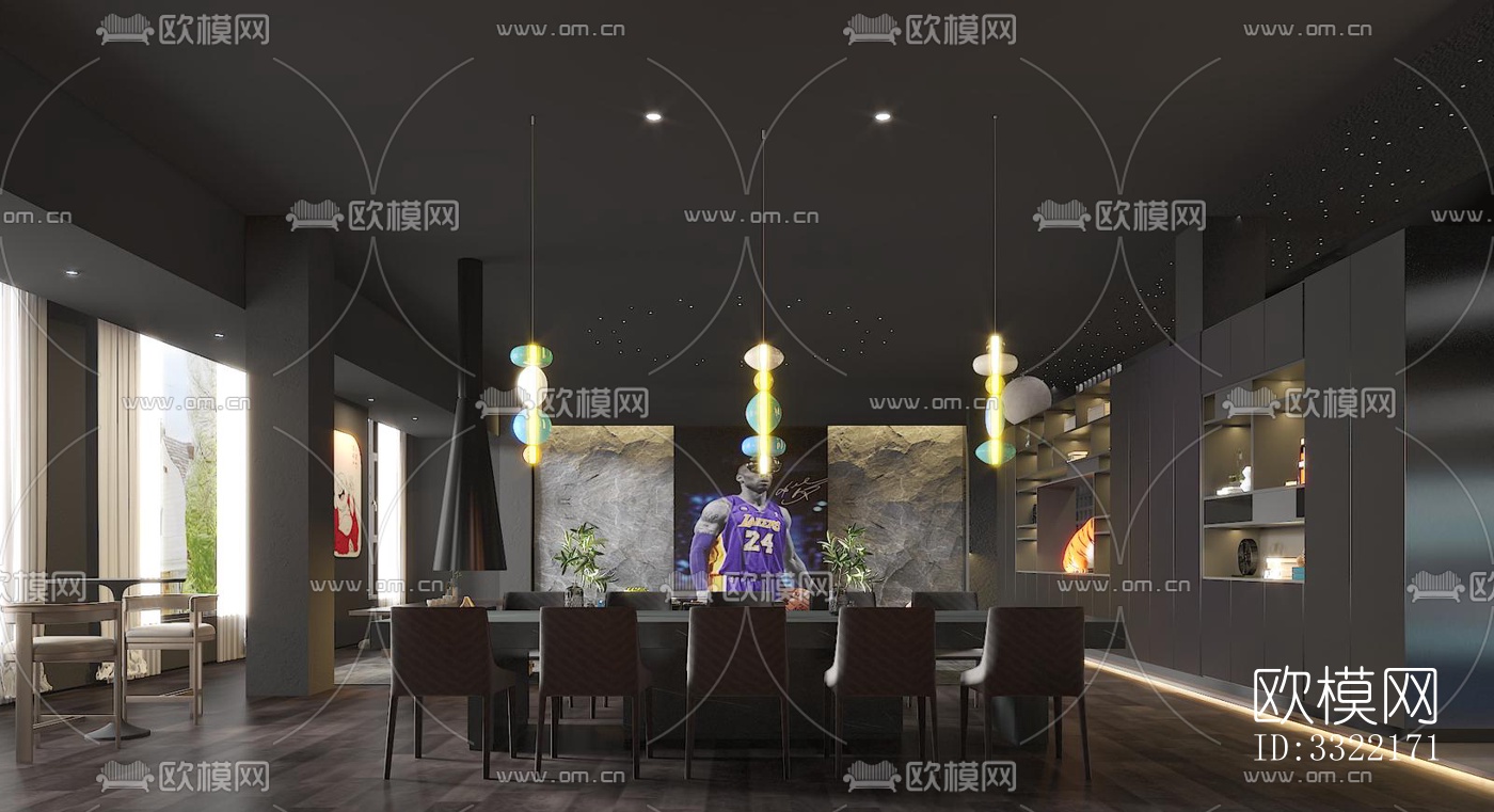 现代客厅效果图下载（渲染图1）