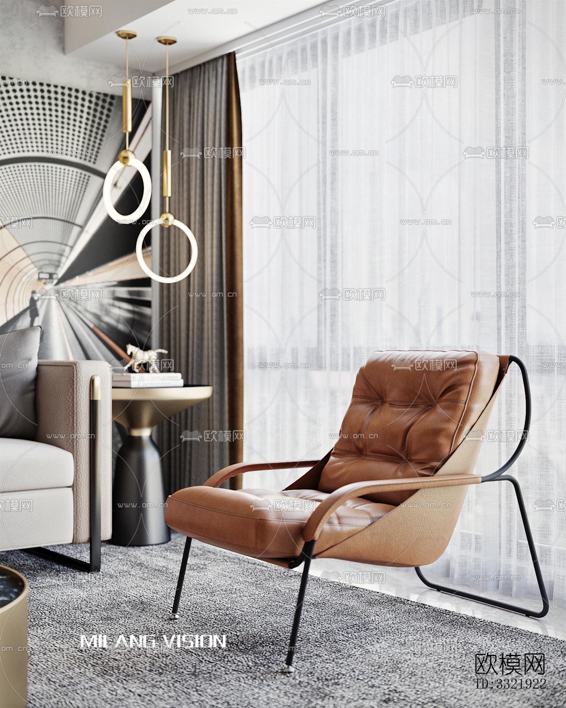 现代客厅效果图下载（渲染图4）