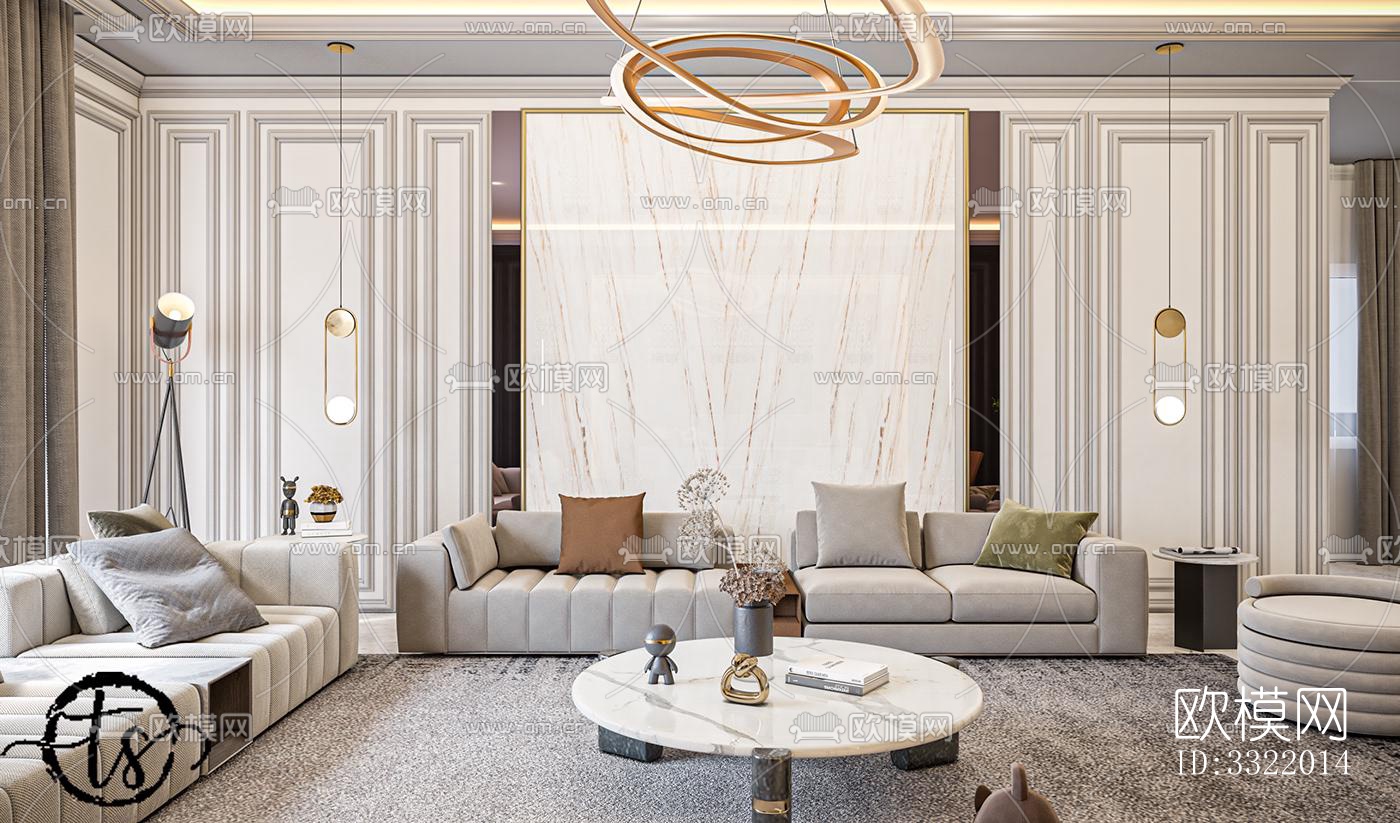 现代客厅效果图下载（渲染图5）