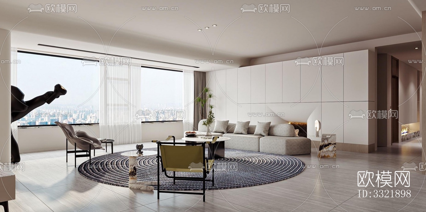 现代客厅效果图下载（渲染图14）