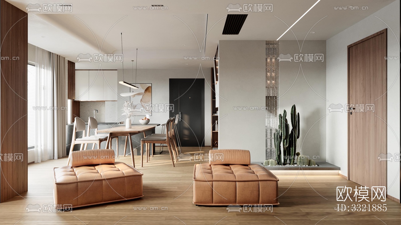 现代客厅效果图下载（渲染图3）