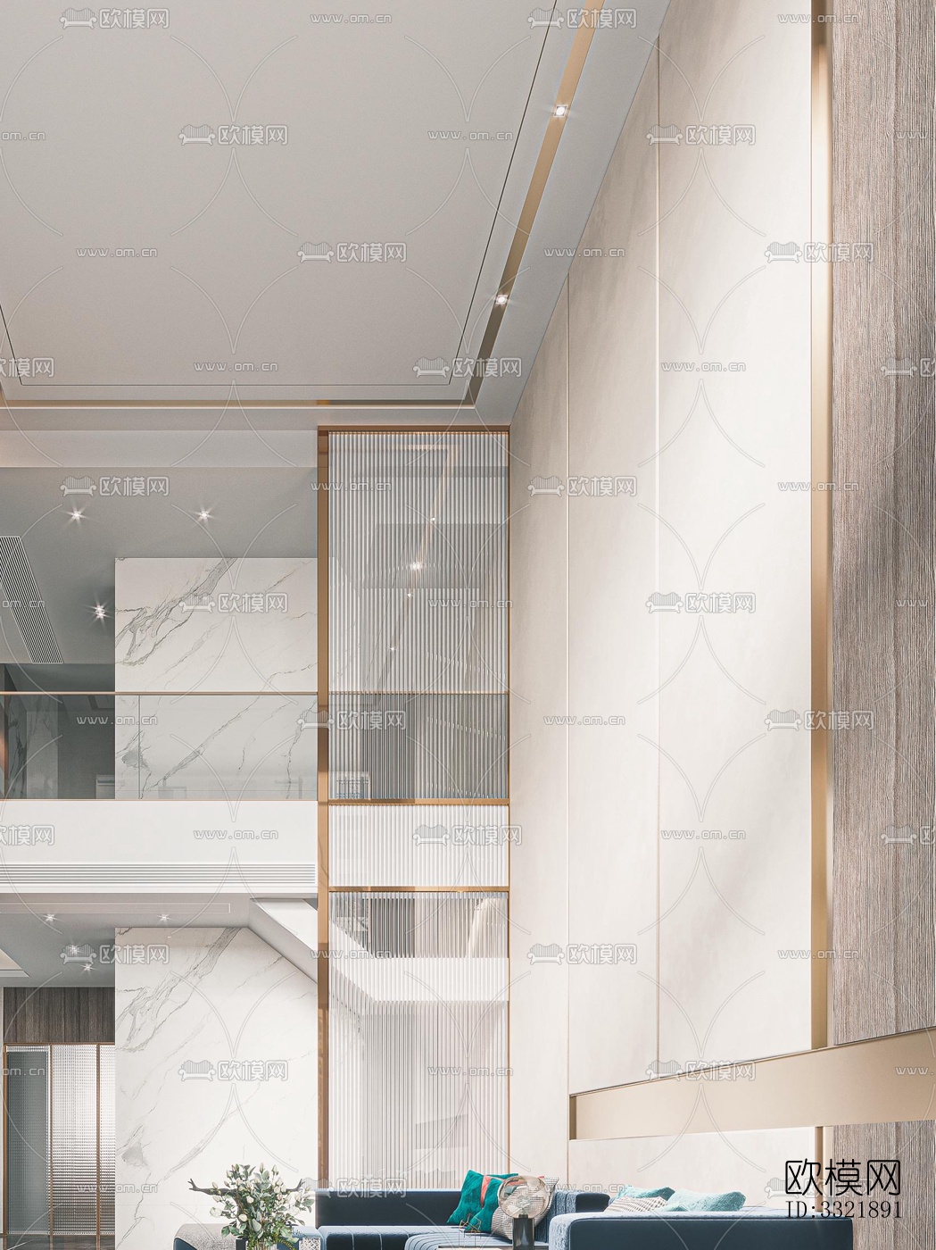 现代客厅效果图下载（渲染图1）