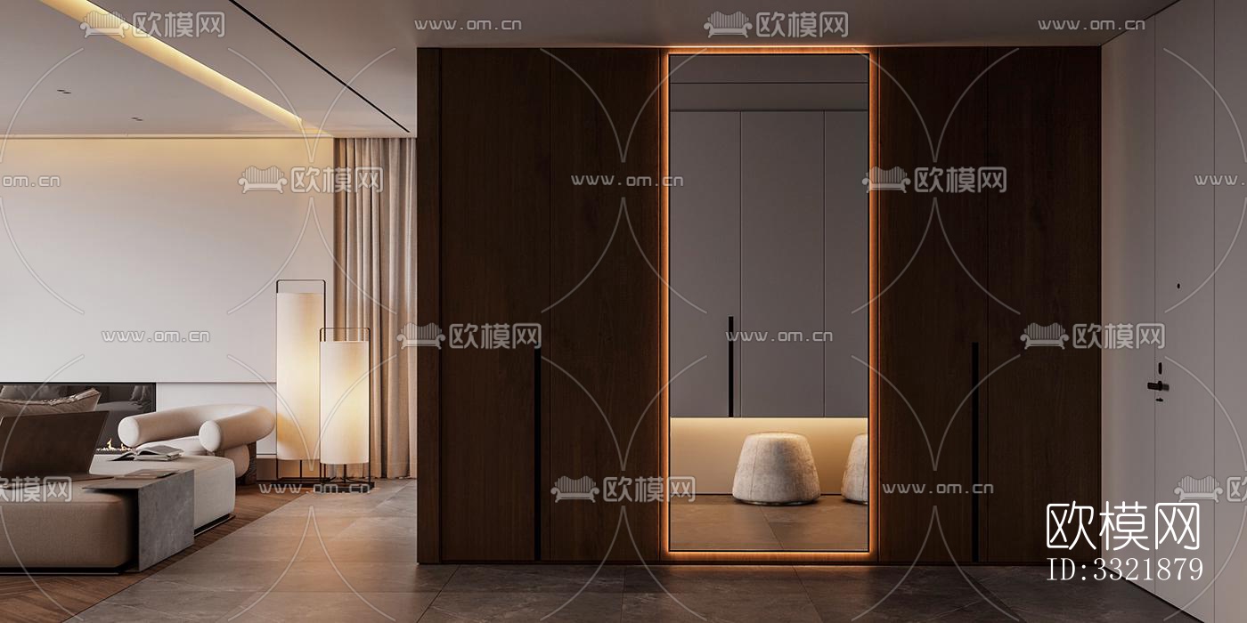 现代客厅效果图下载（渲染图17）