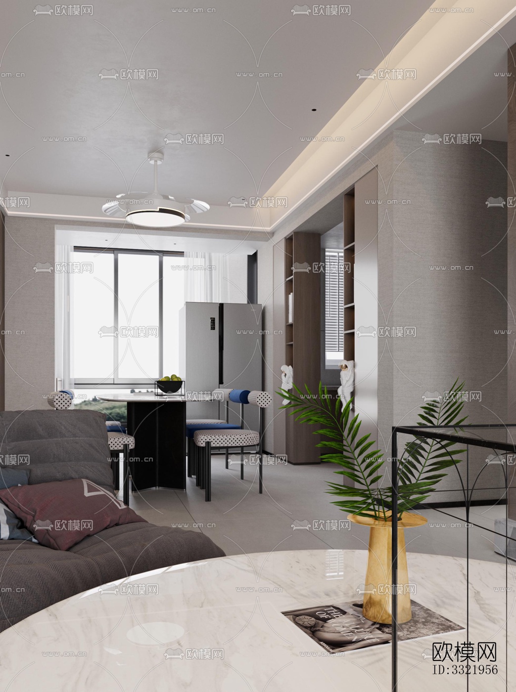 现代客厅效果图下载（渲染图3）