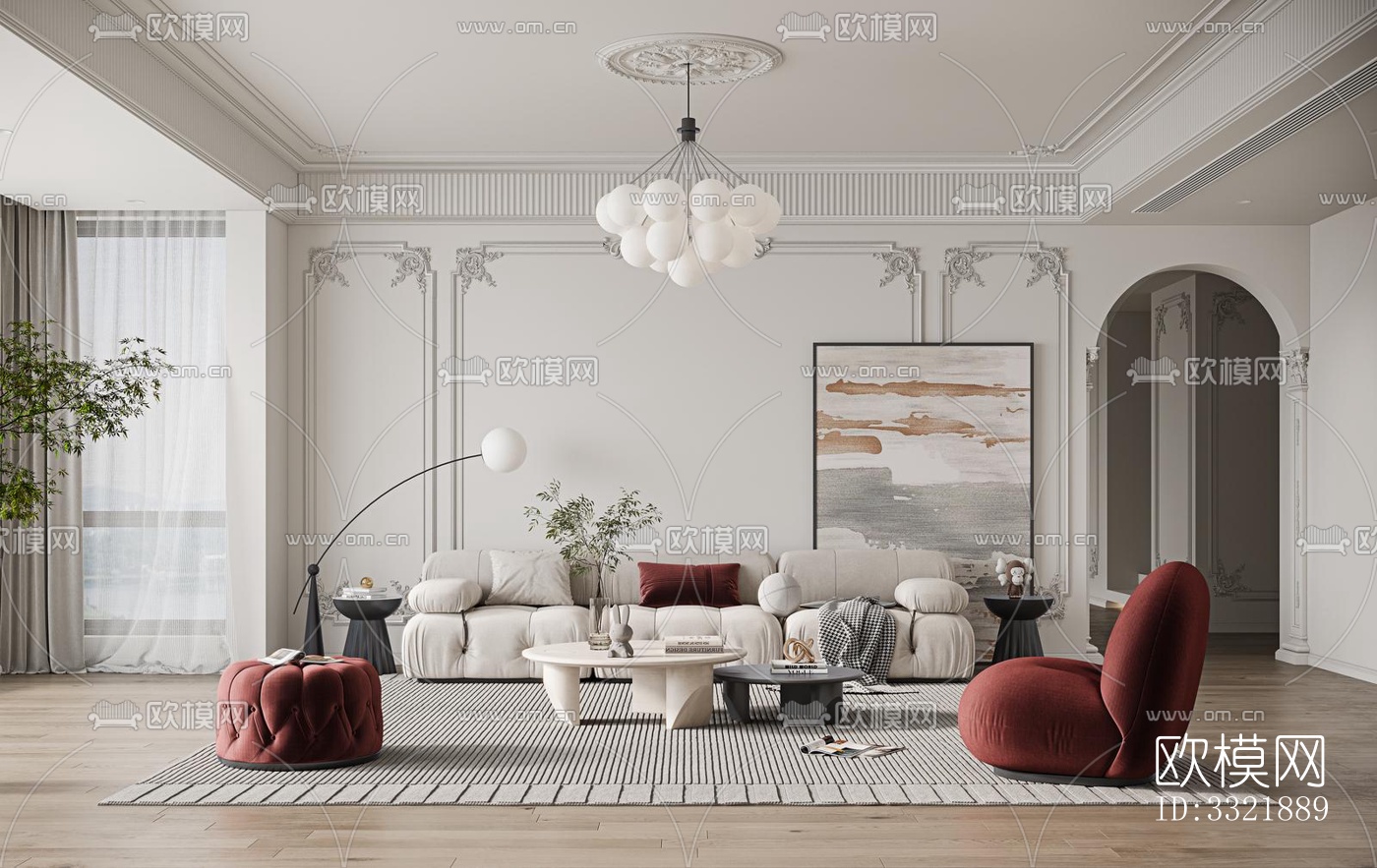 现代客厅效果图下载（渲染图17）