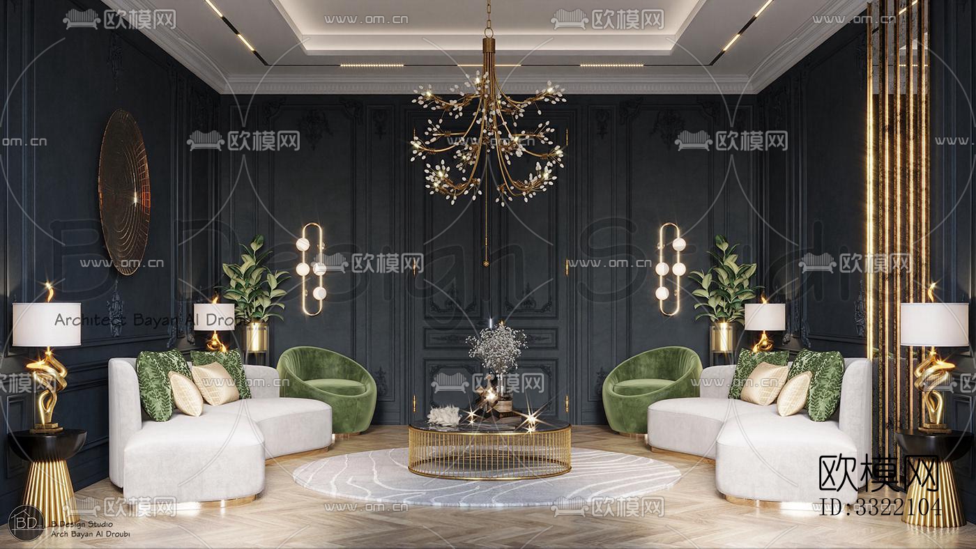 现代客厅效果图下载（渲染图6）