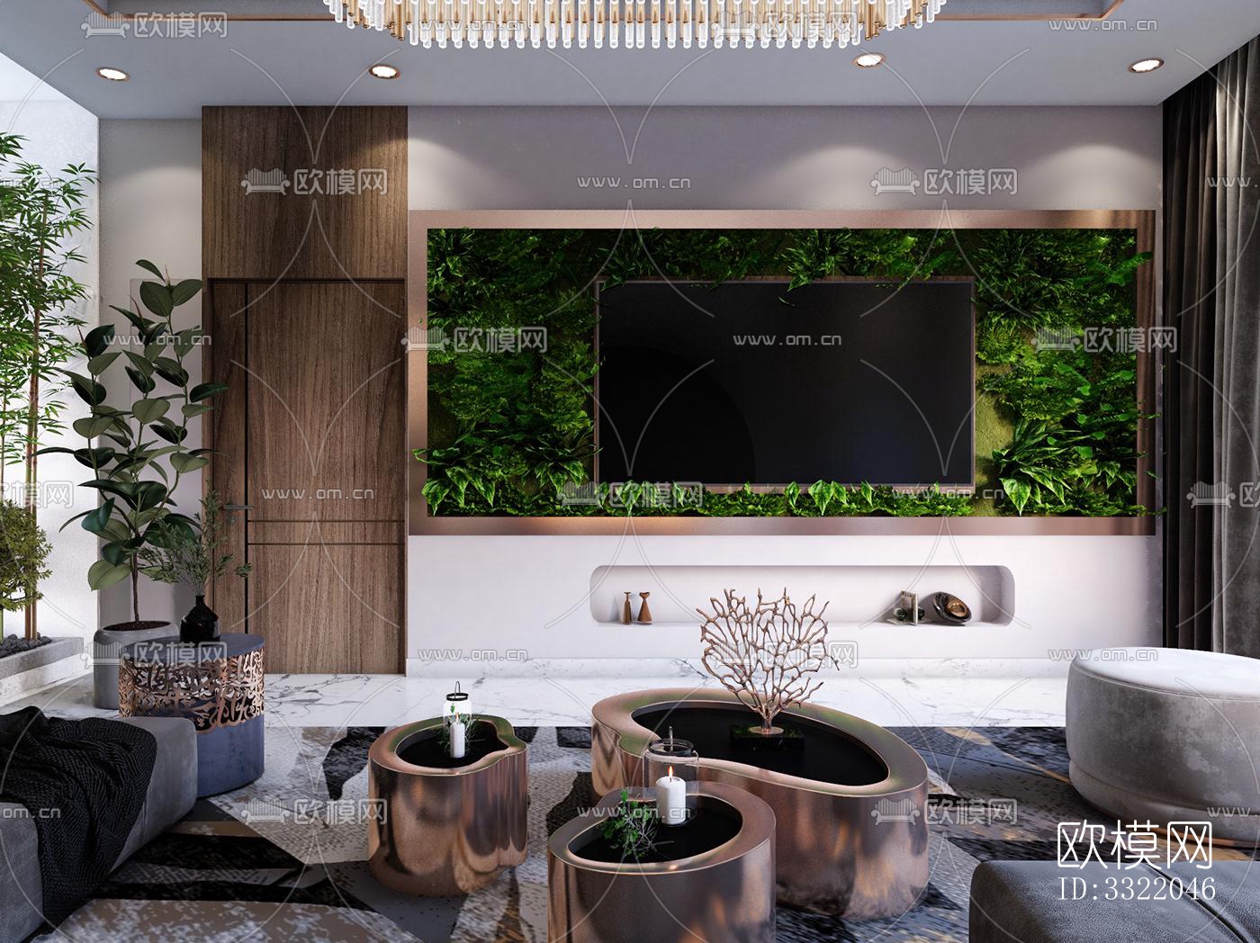 现代客厅效果图下载（渲染图6）