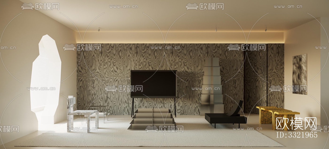 现代客厅效果图下载（渲染图1）