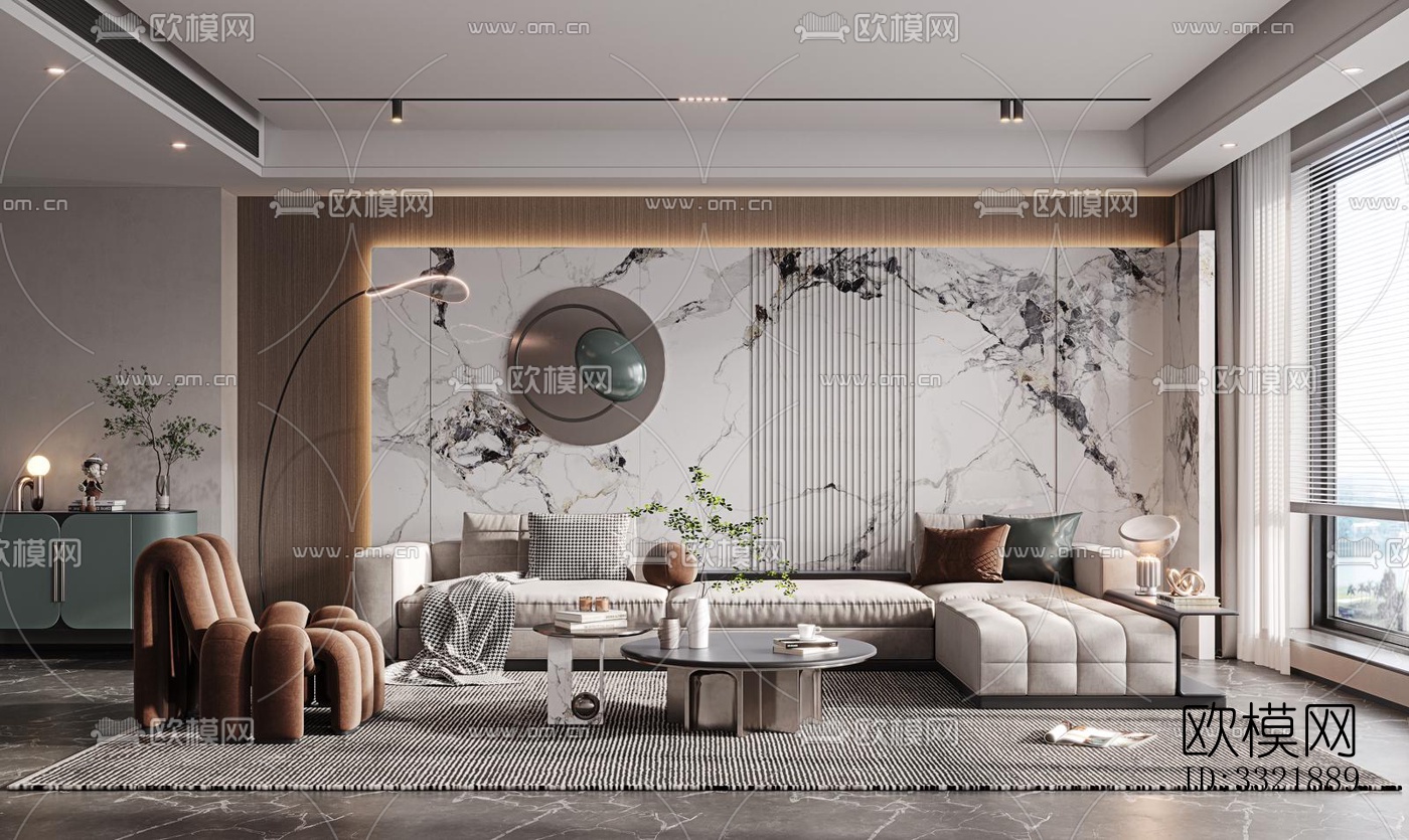 现代客厅效果图下载（渲染图16）