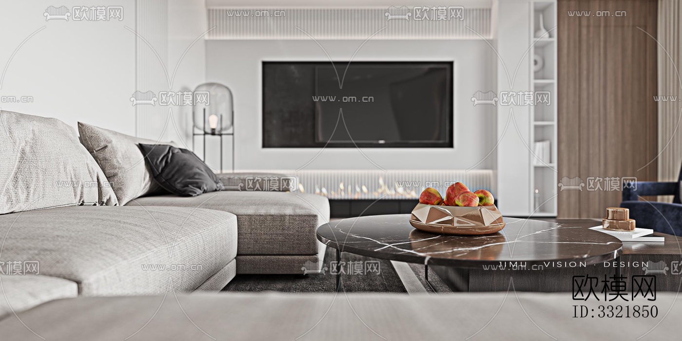 现代客厅效果图下载（渲染图10）