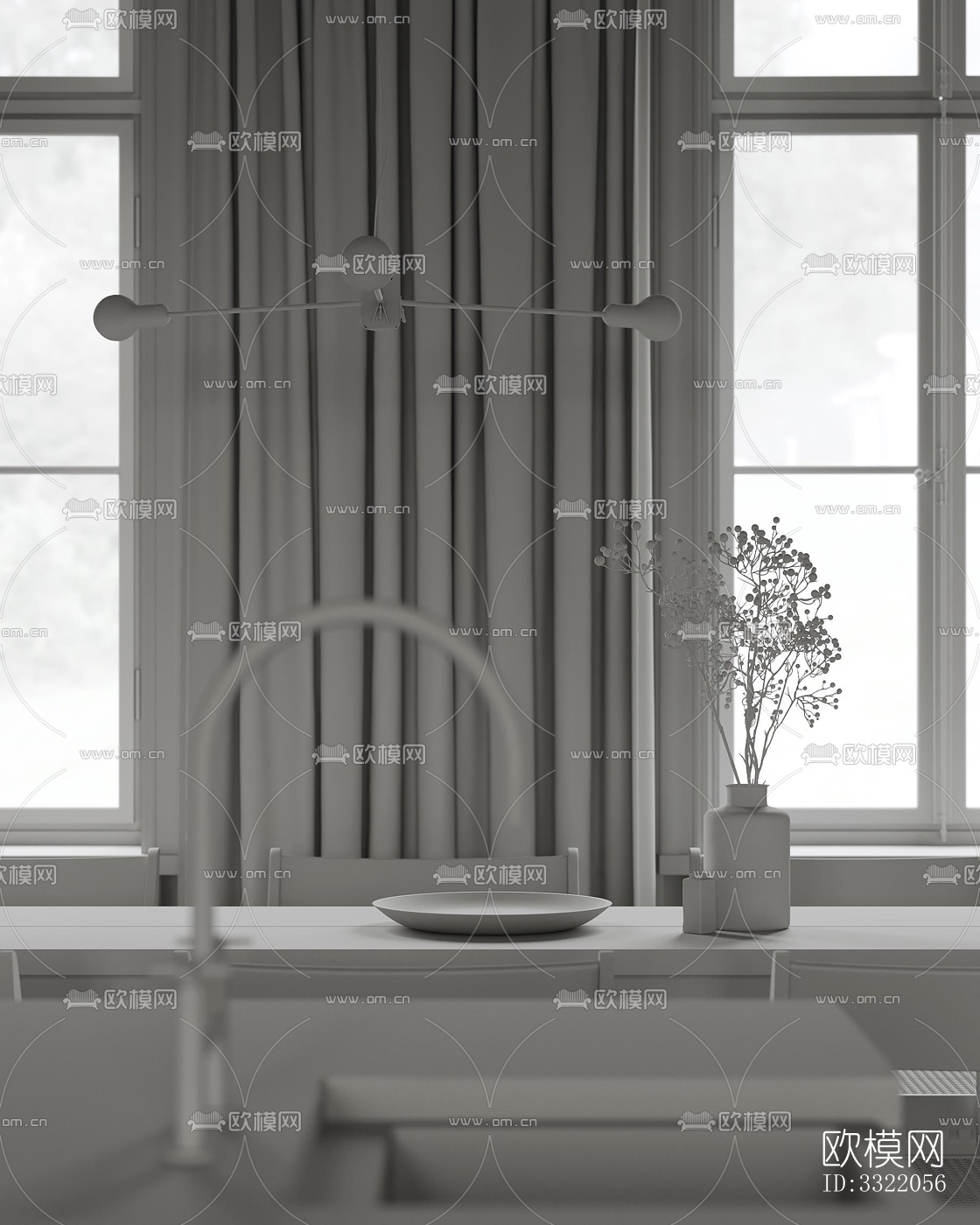 现代客厅效果图下载（渲染图7）