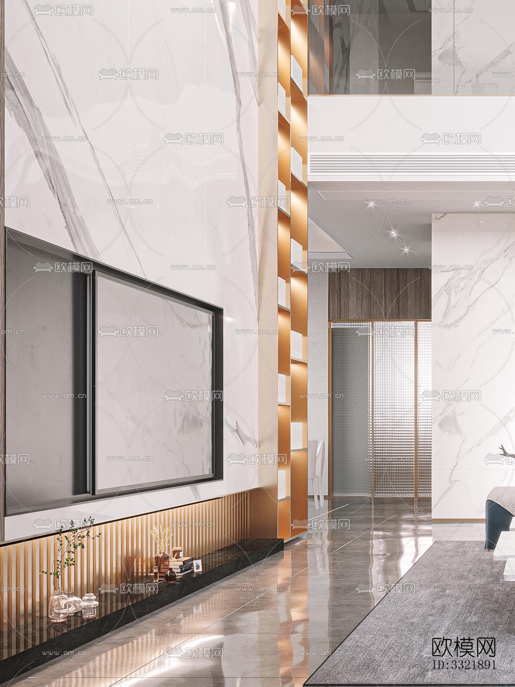 现代客厅效果图下载（渲染图2）