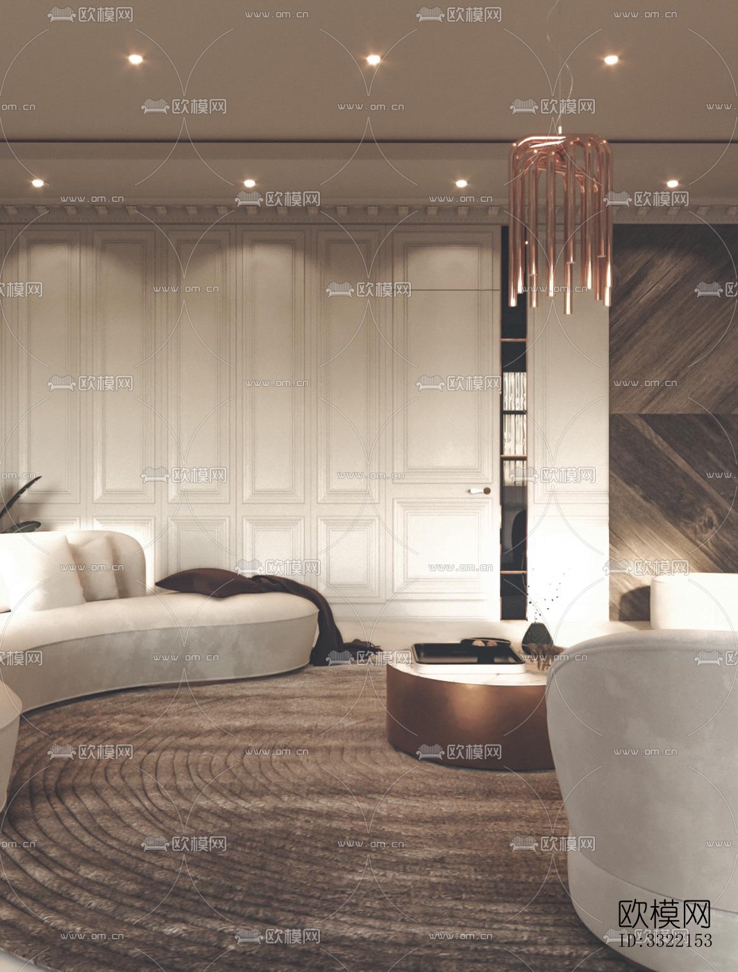 现代客厅效果图下载（渲染图5）