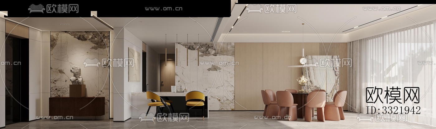 现代客厅效果图下载（渲染图5）