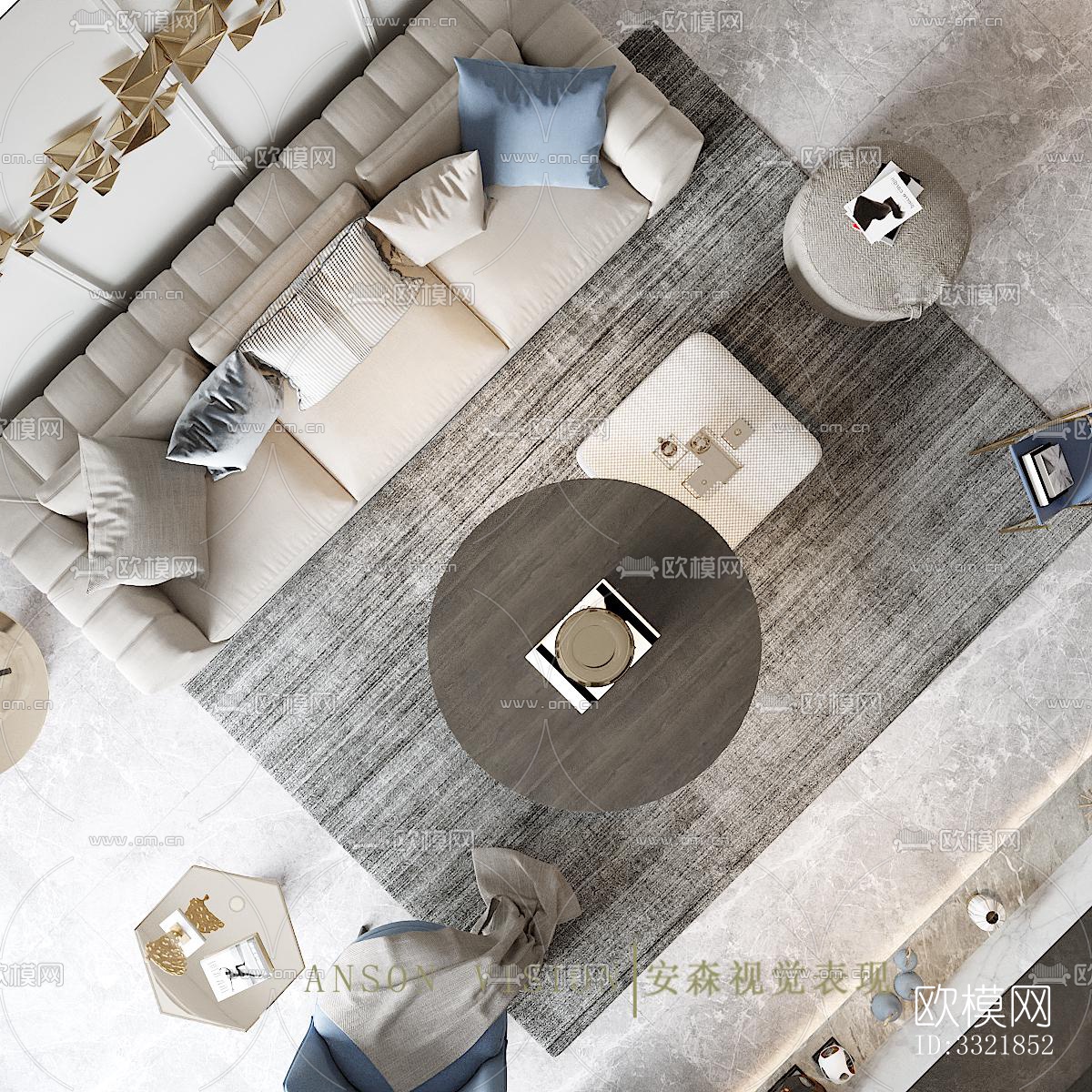 现代客厅效果图下载（渲染图9）