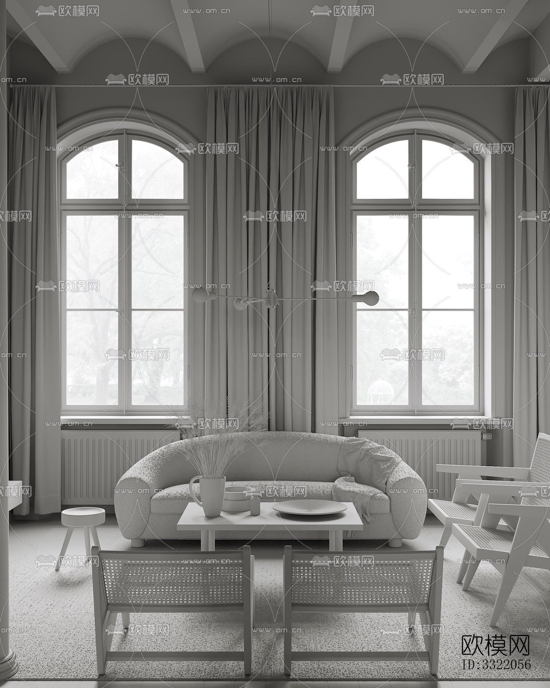 现代客厅效果图下载（渲染图9）