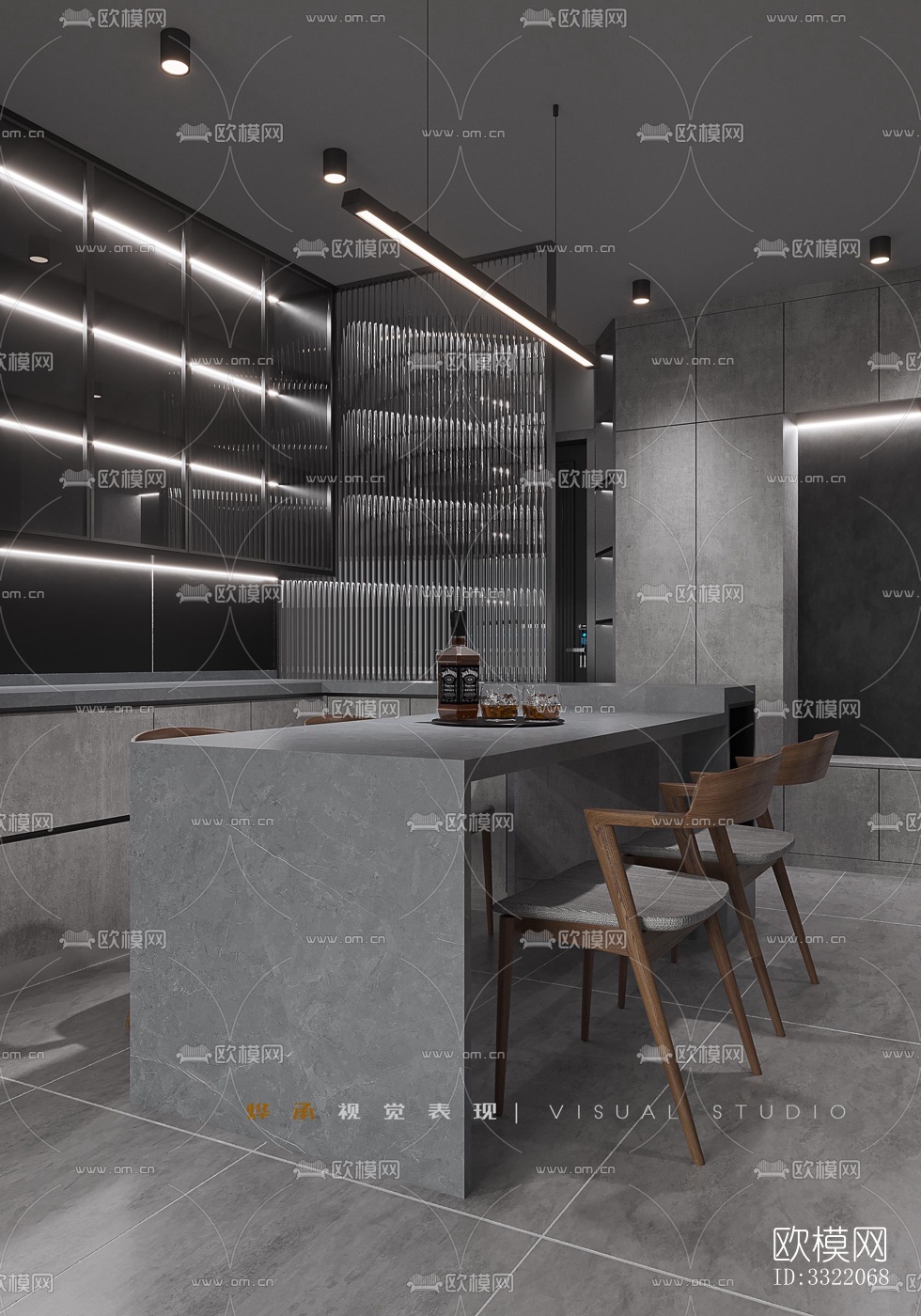 现代客厅效果图下载（渲染图4）