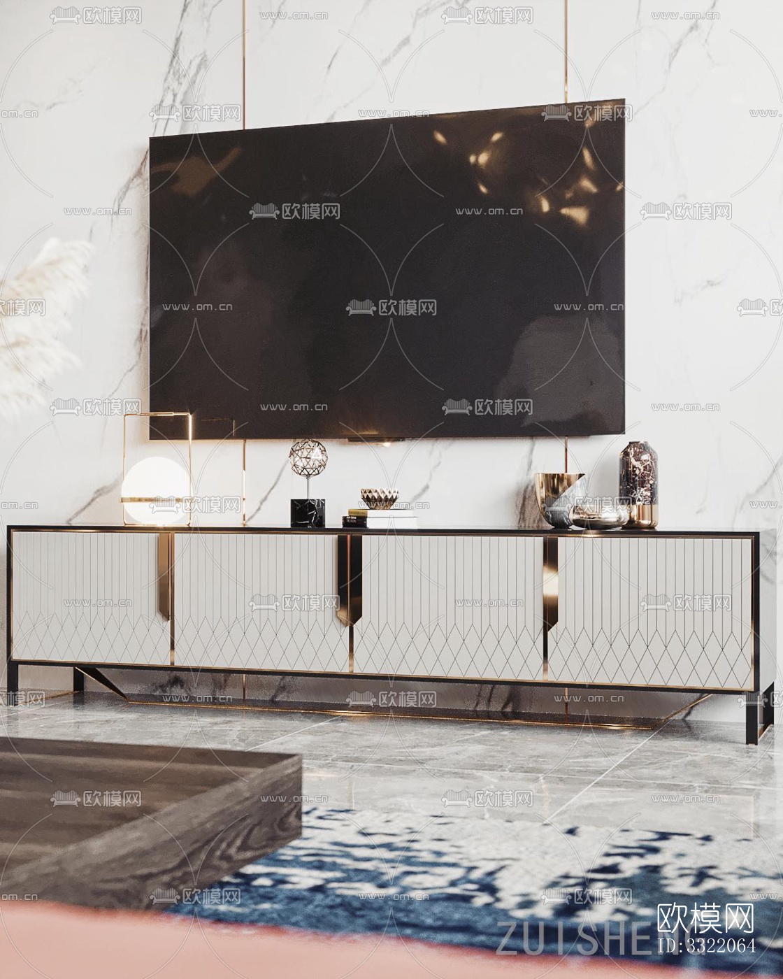 现代客厅效果图下载（渲染图5）