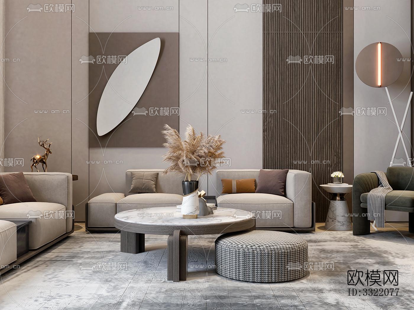 现代客厅效果图下载（渲染图6）