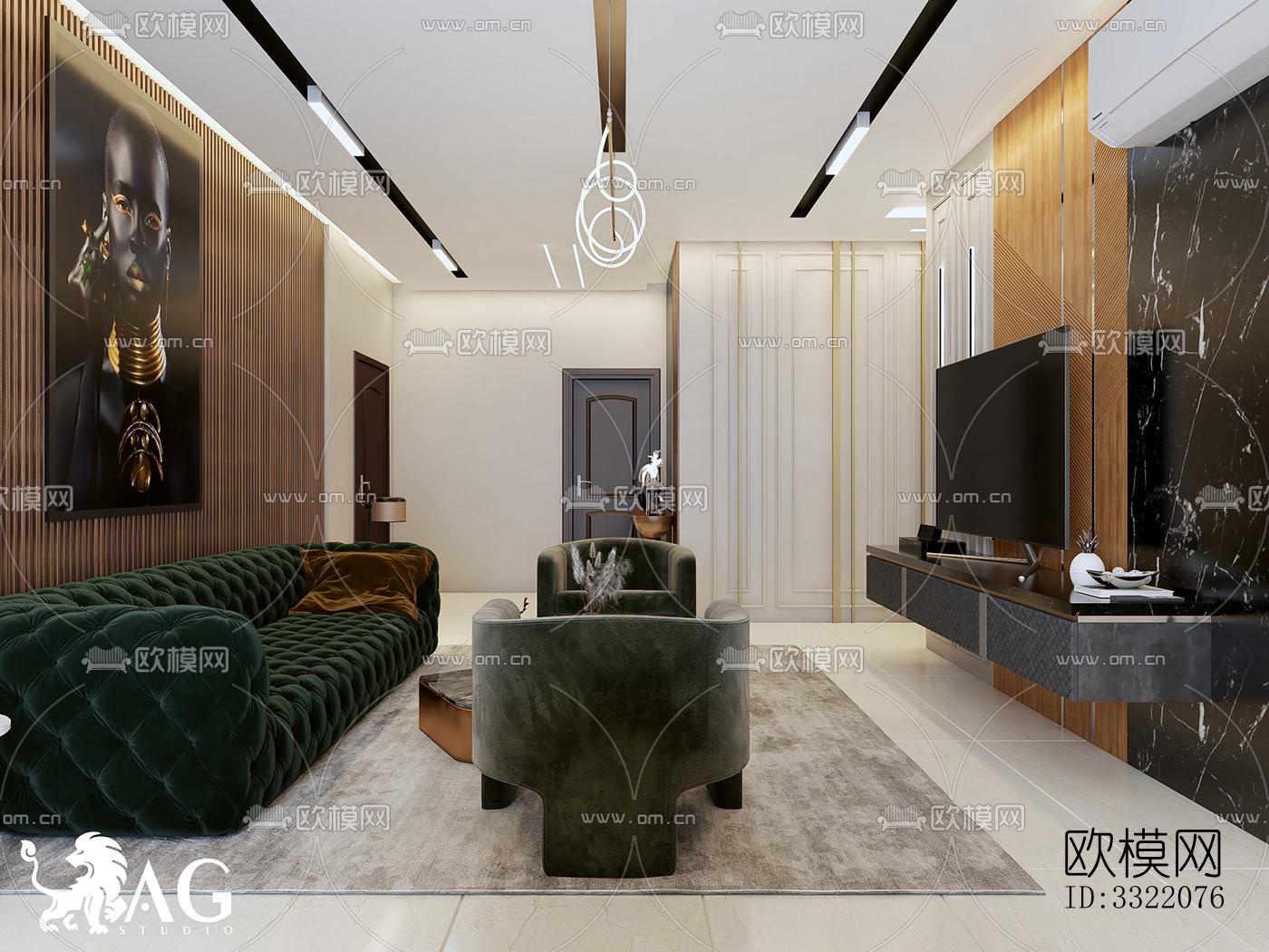 现代客厅效果图下载（渲染图3）