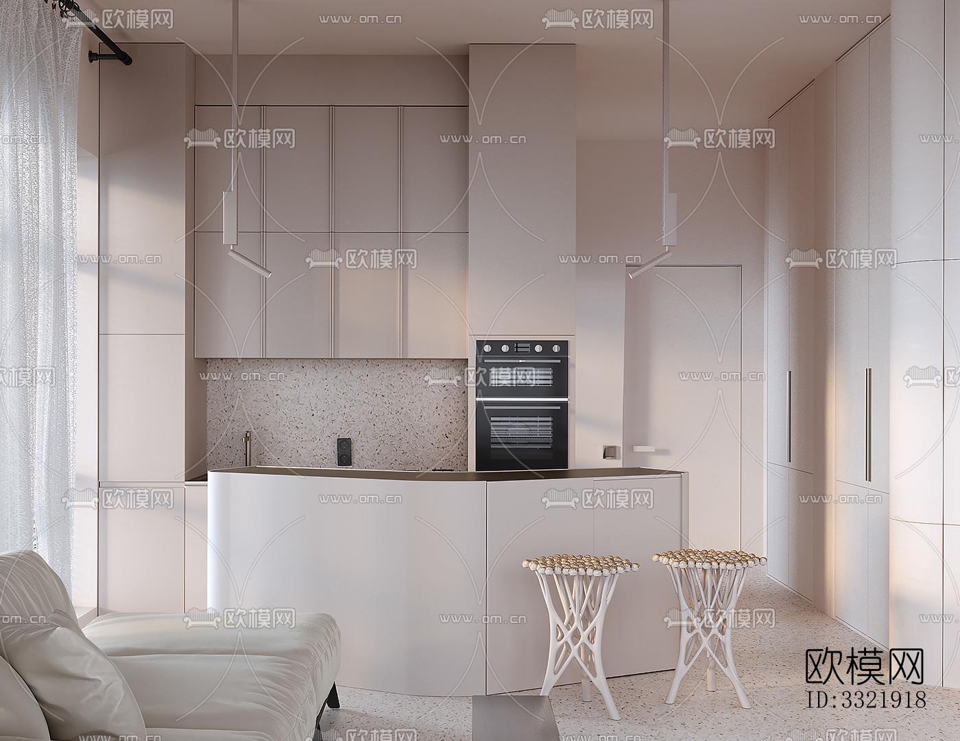 现代客厅效果图下载（渲染图5）