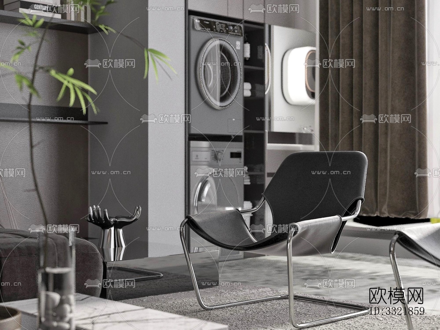 现代客厅效果图下载（渲染图3）