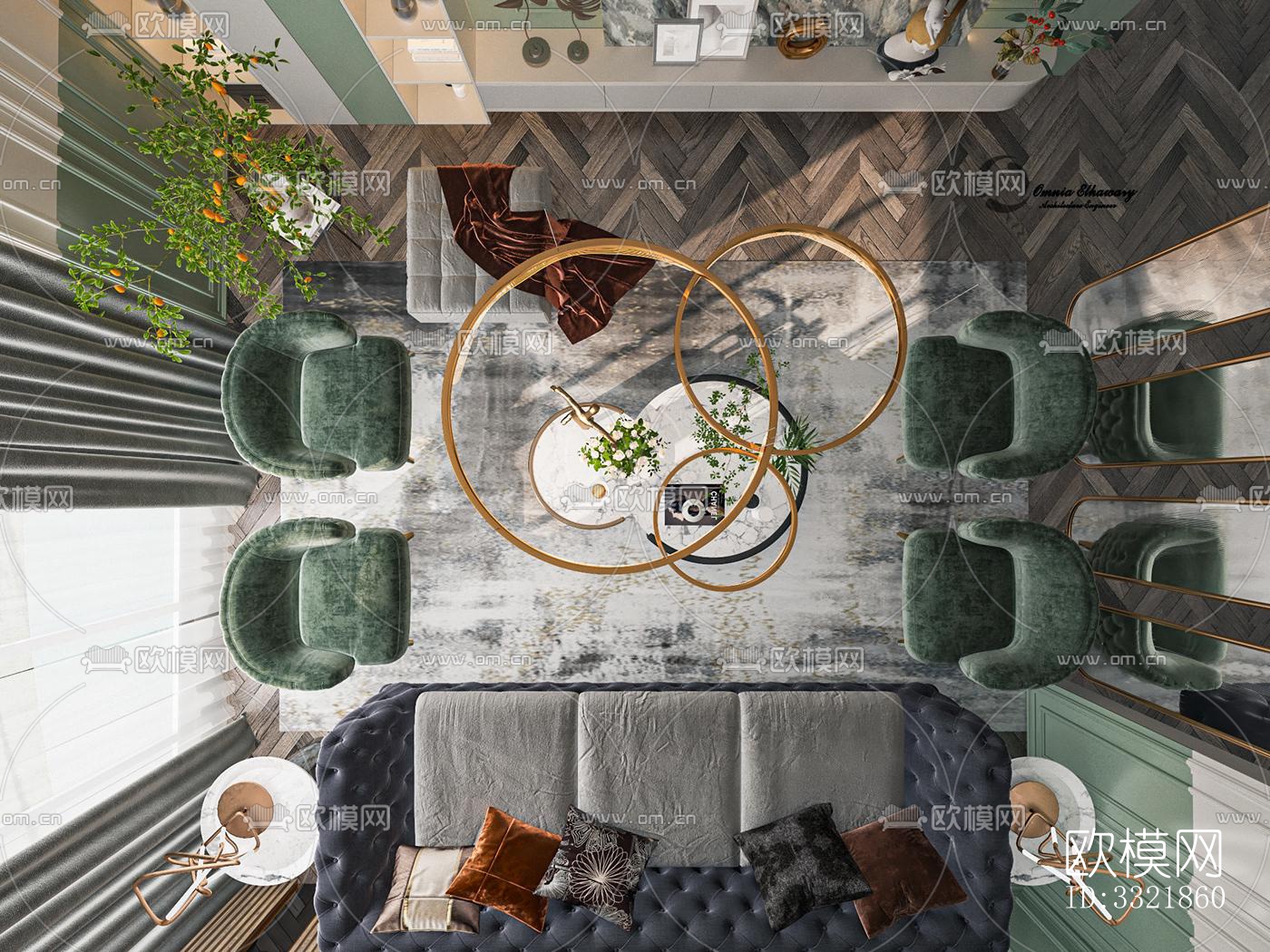 现代客厅效果图下载（渲染图7）