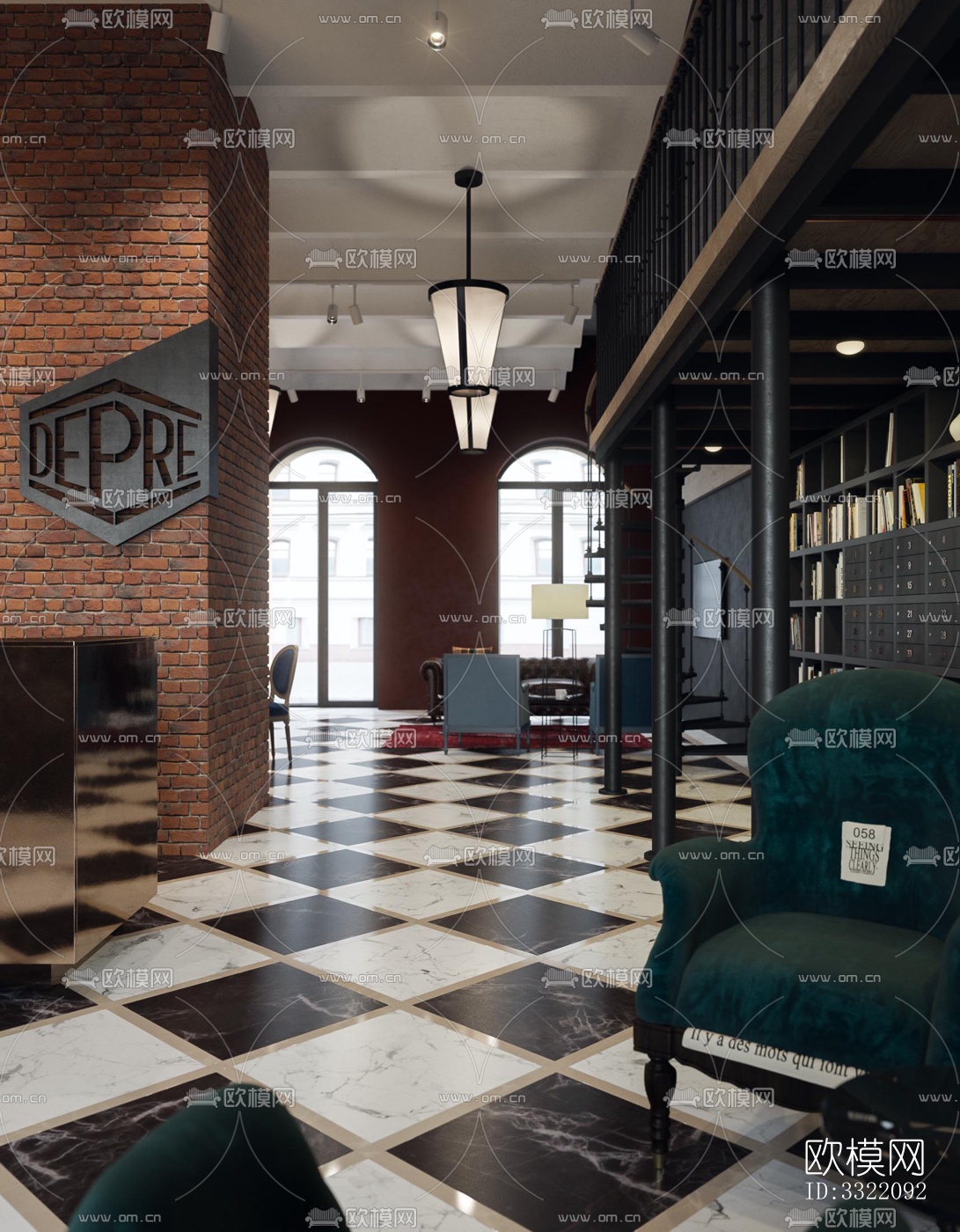 现代客厅效果图下载（渲染图5）