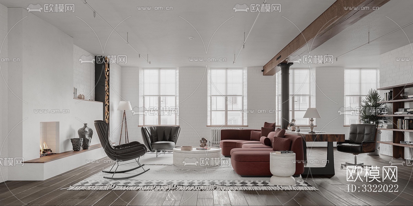 现代客厅效果图下载（渲染图6）