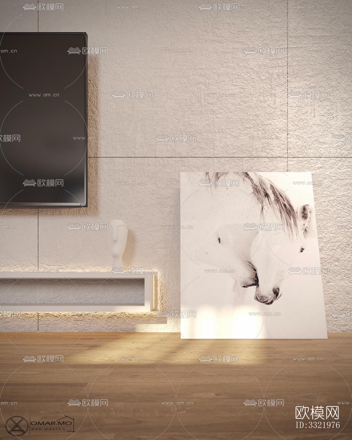 现代客厅效果图下载（渲染图7）