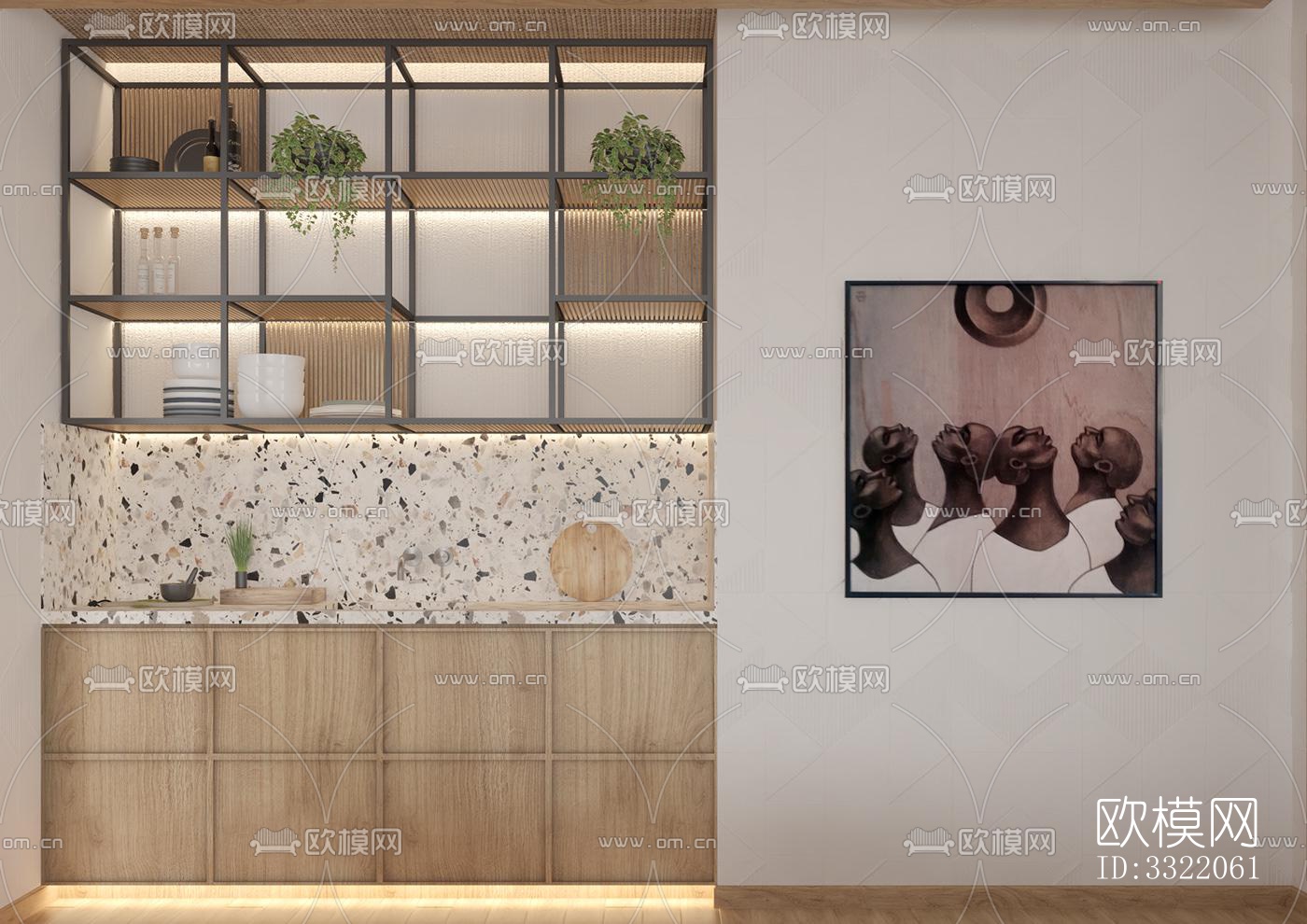 现代客厅效果图下载（渲染图4）